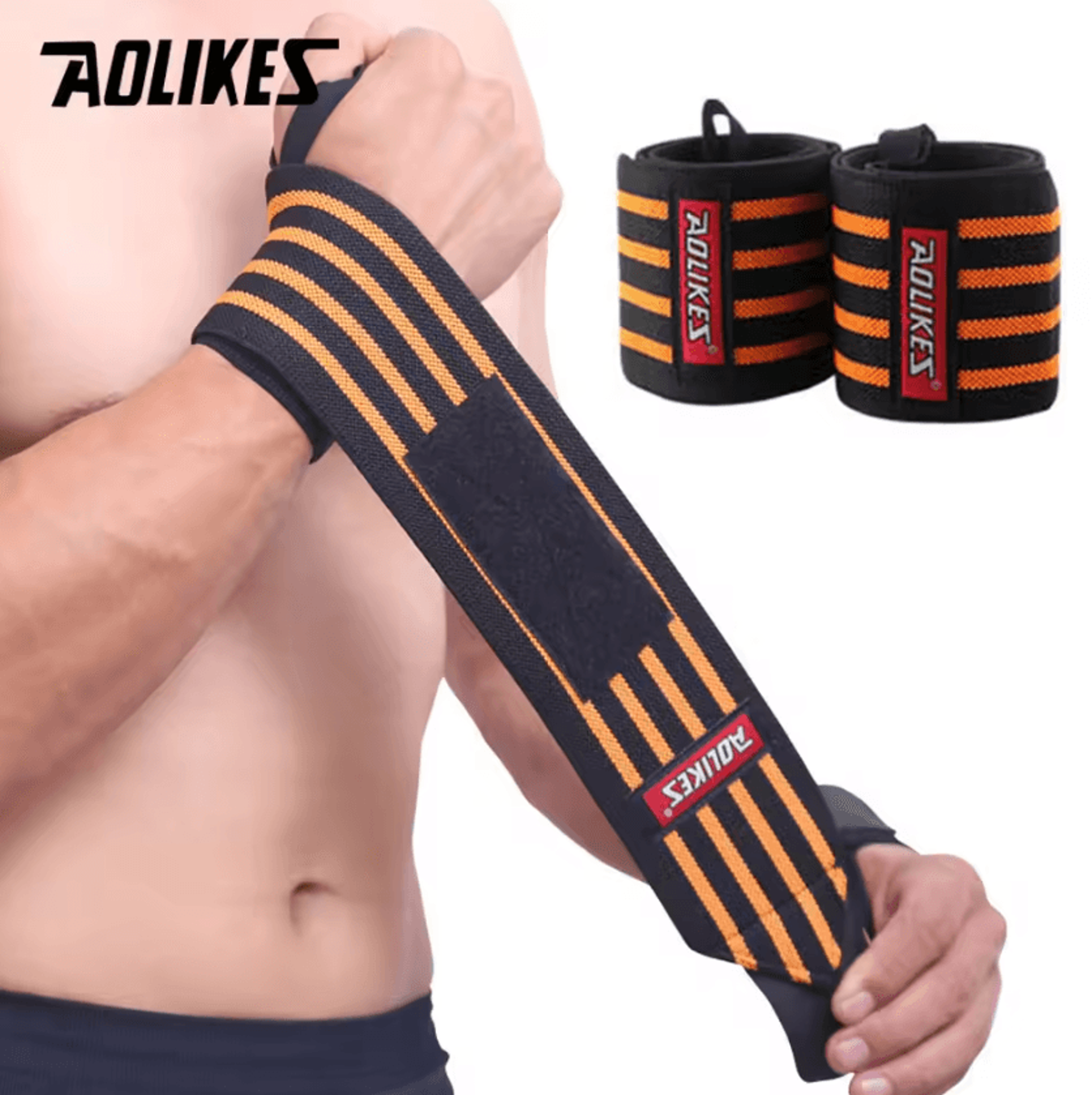 AOLIKES Weightlifting Wrist Wraps Heavy Duty Wrist Support Wraps With Thumb Loop For Strength Train 7