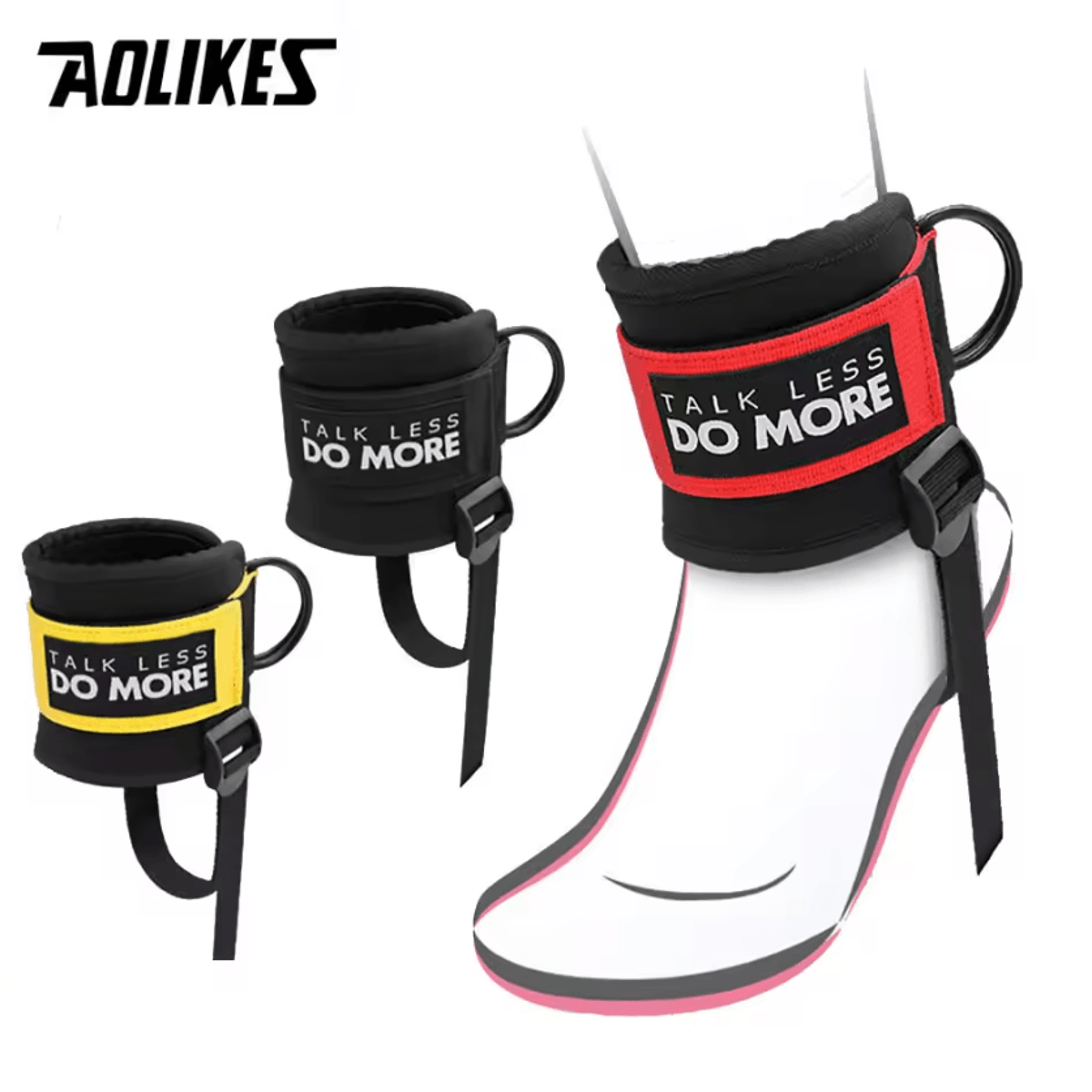 AOLIKES Adjustable Ankle Straps HeavyDuty Cable Machine Ankle Cuffs For Glute Leg  Strength Trainin 0