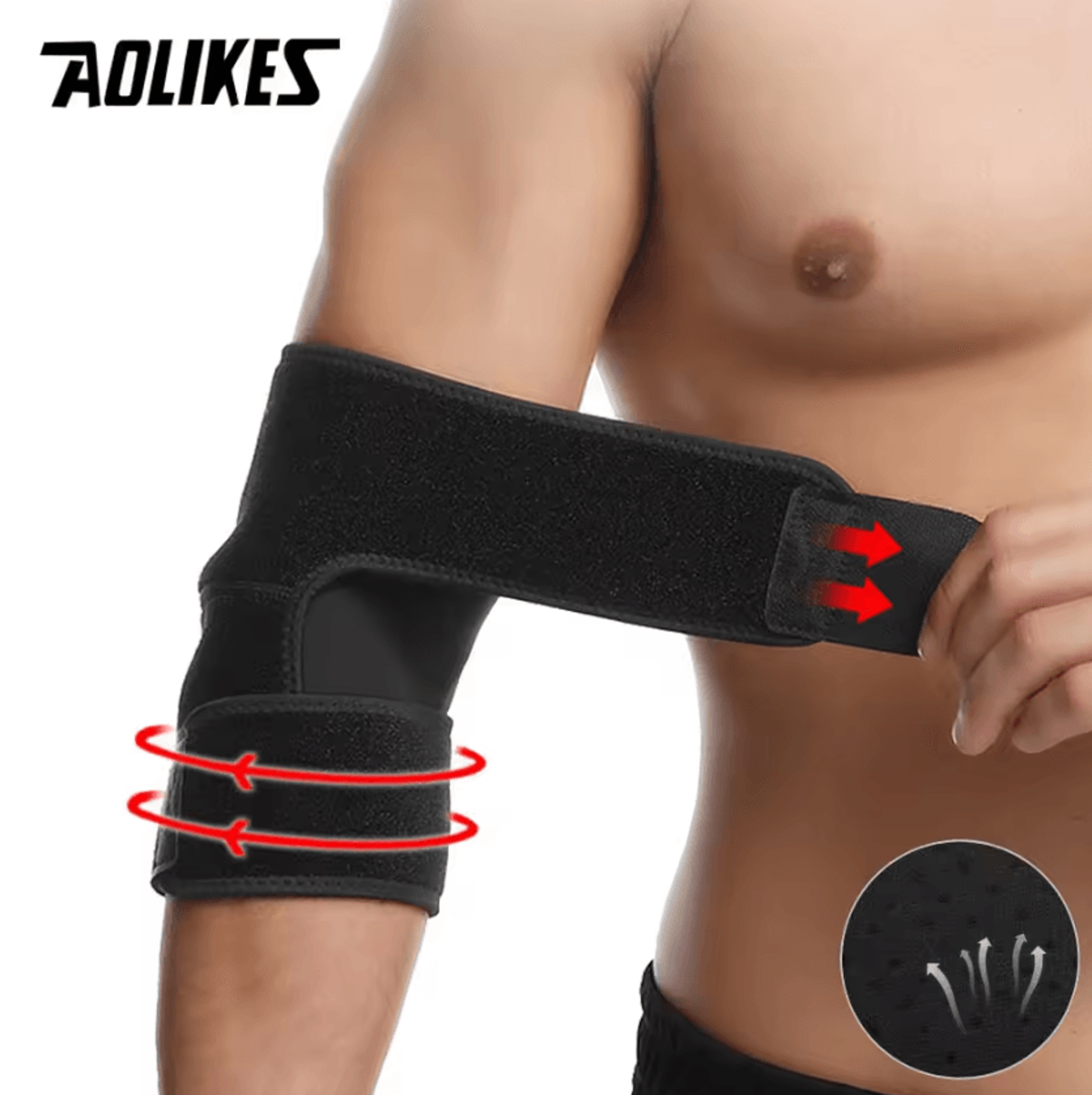 AOLIKES Adjustable Elbow Support Wrap Elastic Elbow Brace For Basketball Gym Tennis  Everyday Suppo 0