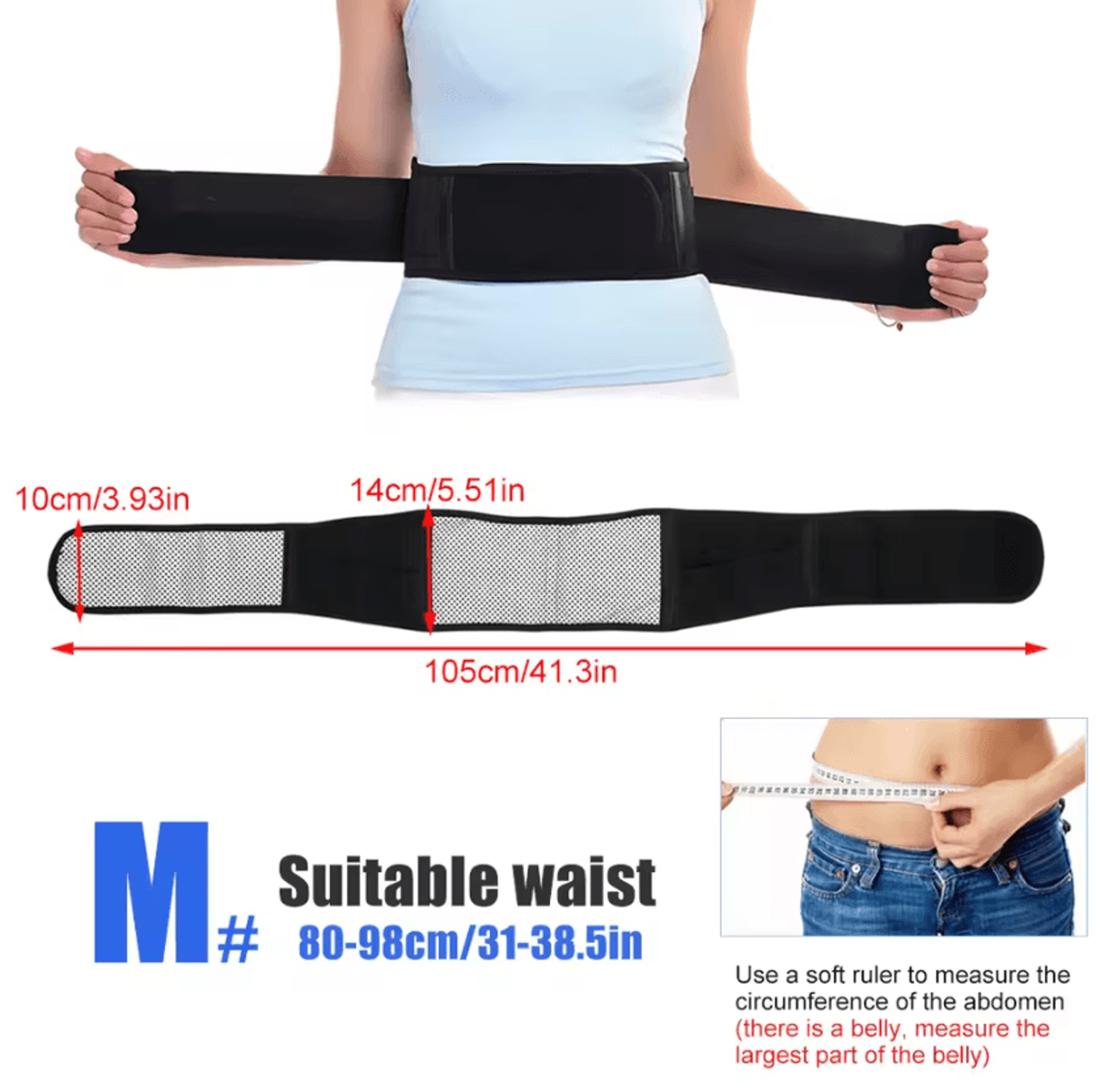 Heating Lower Back Brace Adjustable Lumbar Support Belt With Gentle Warming Comfort 4