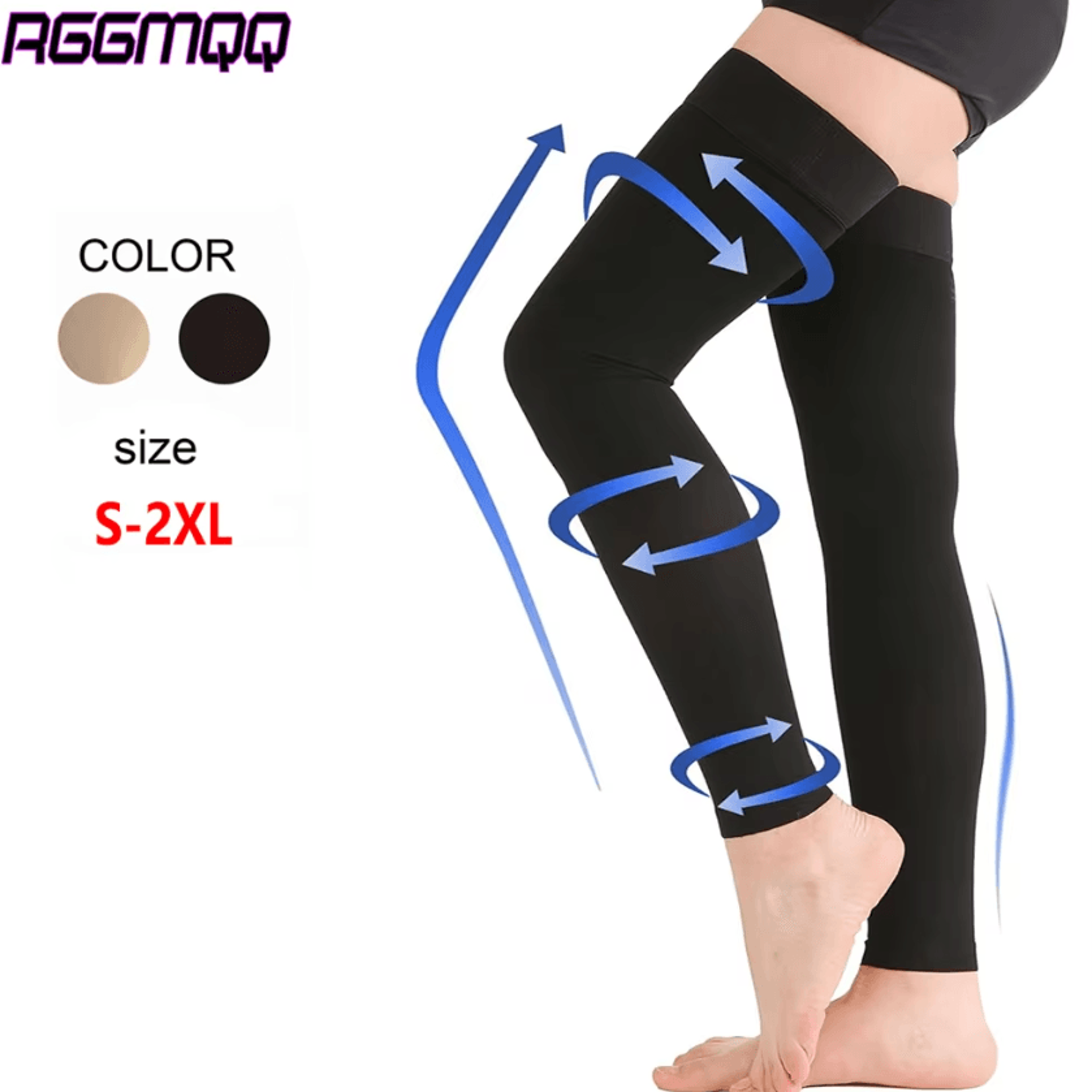 Thigh High Compression Stockings Footless Compression Sleeves With Silicone Grip For AllDay Leg Sup 1