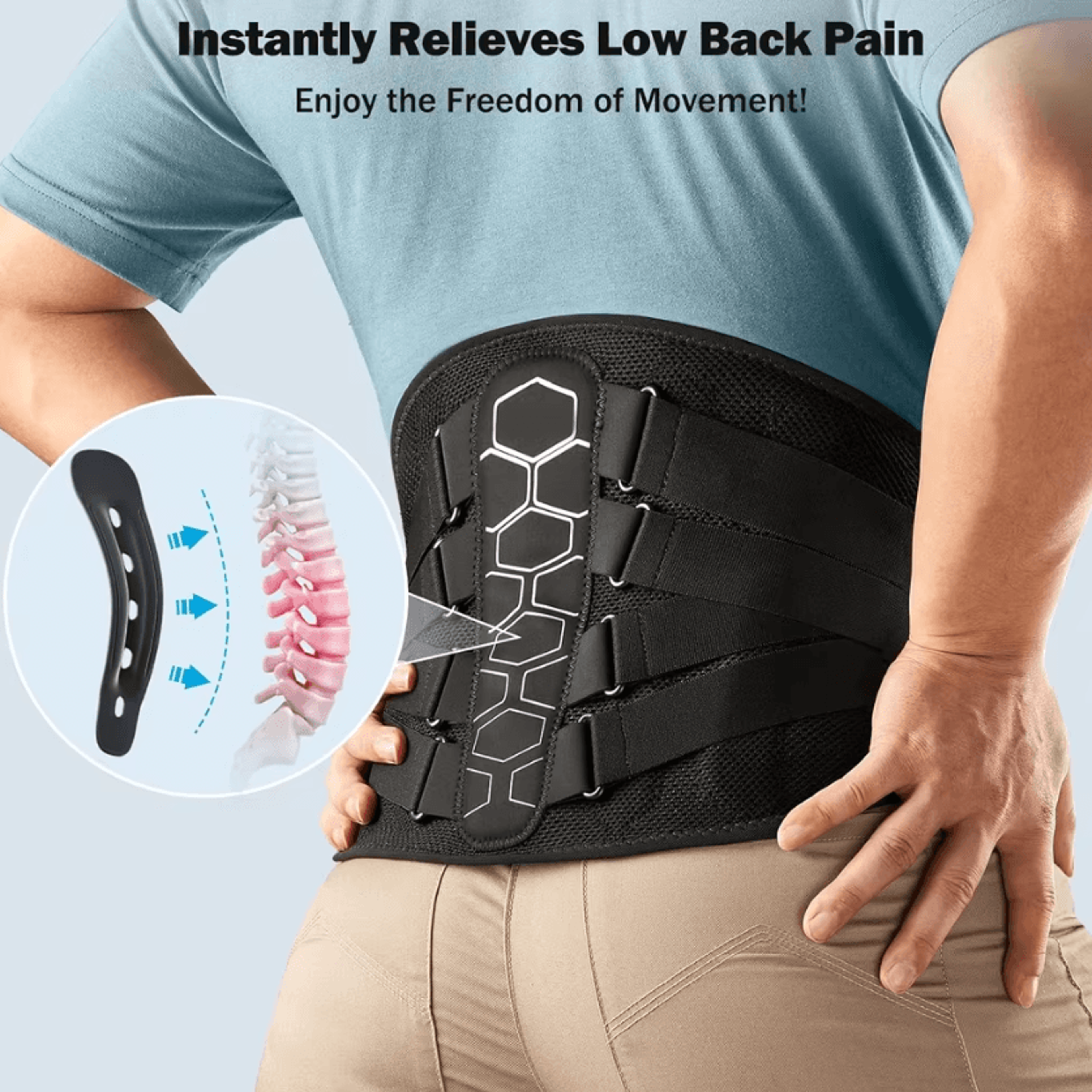 Ergonomic Lower Back Brace With 3D Lumbar Pad For Sciatica Relief And Posture Support 2