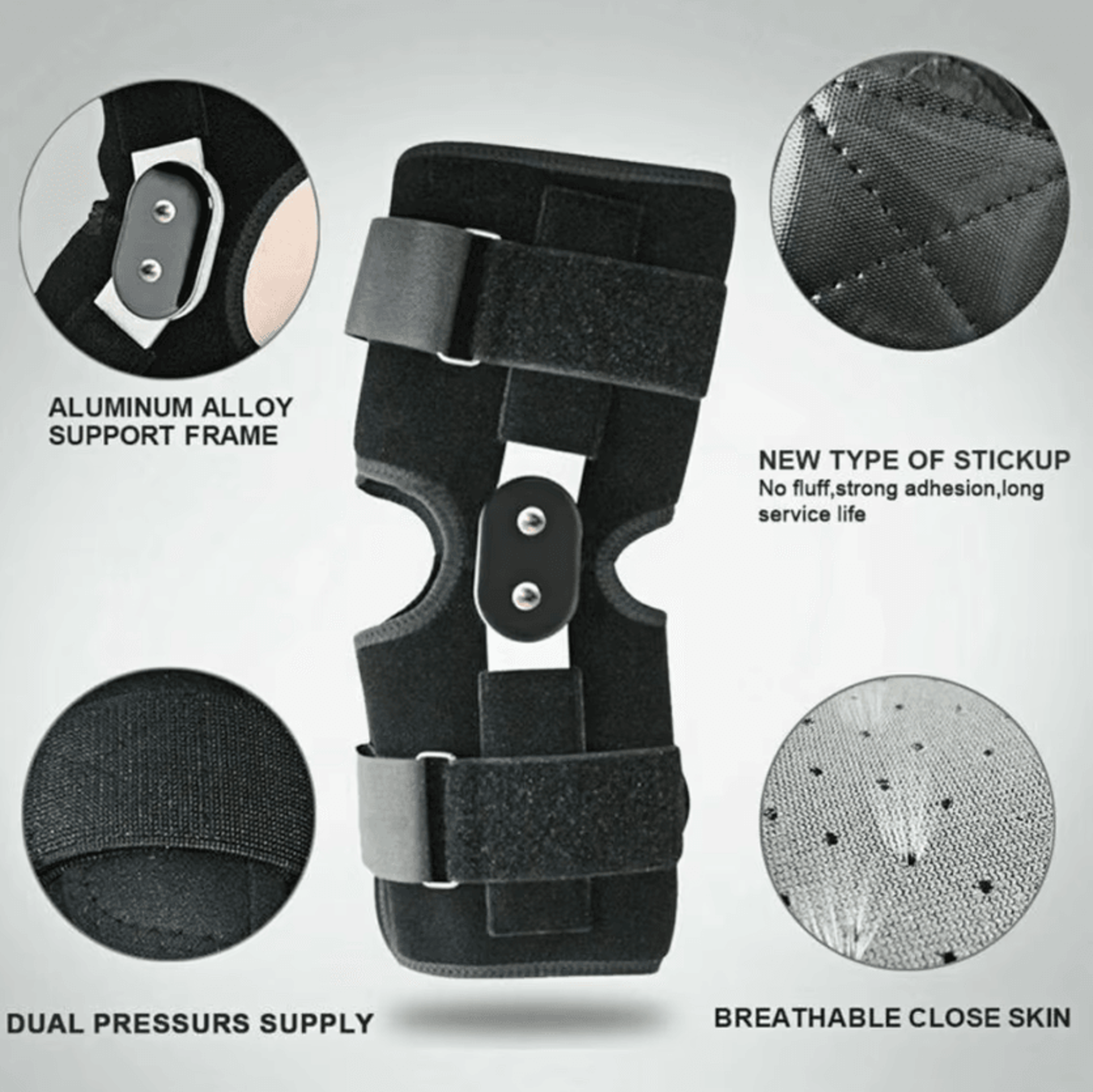 Professional Knee Brace With Aluminum Side Stabilizers For Meniscus And Arthritis Support 2