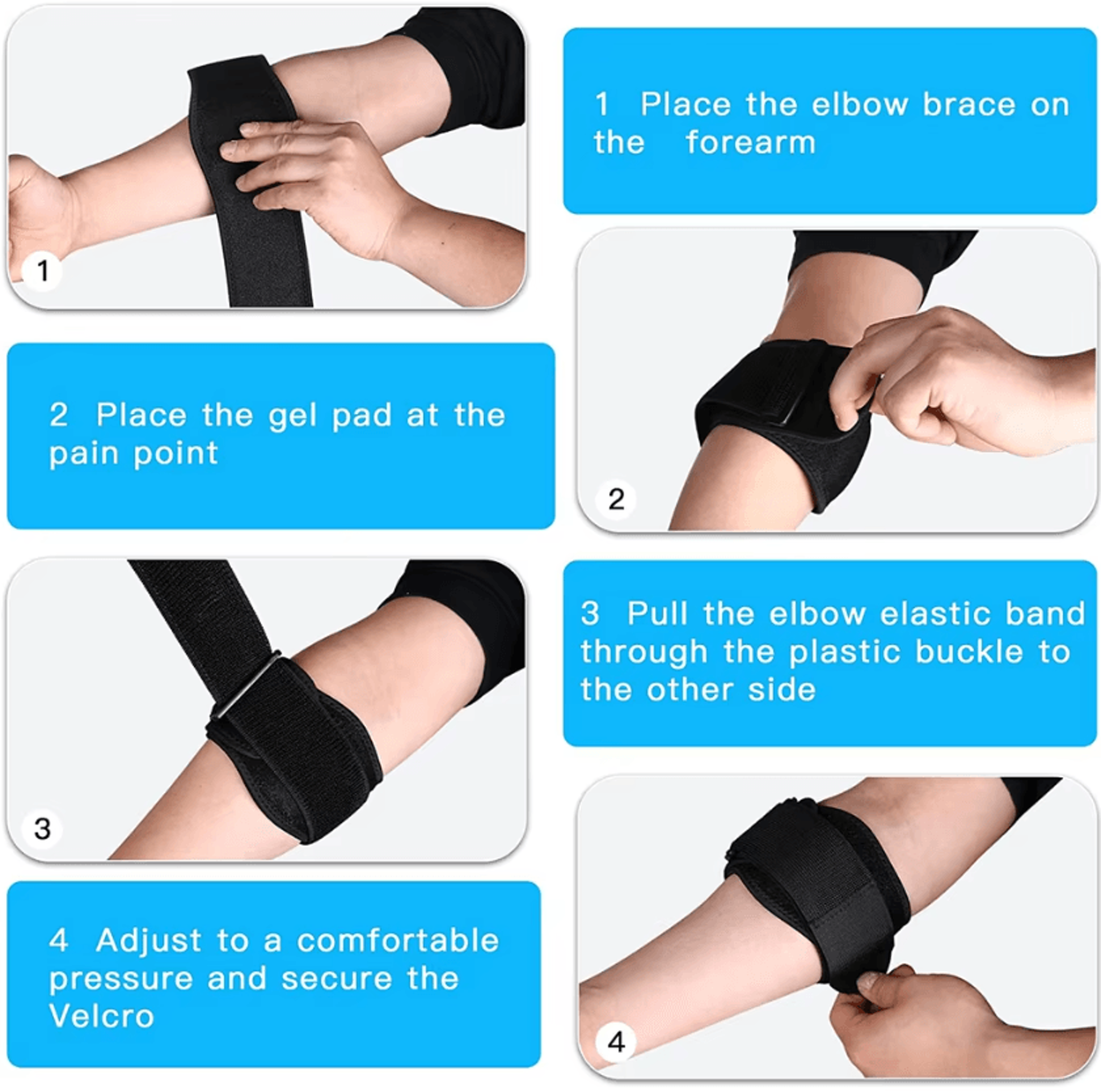 Adjustable Tennis Elbow Brace Strap For Tendonitis Golfers Elbow And Forearm Support 2