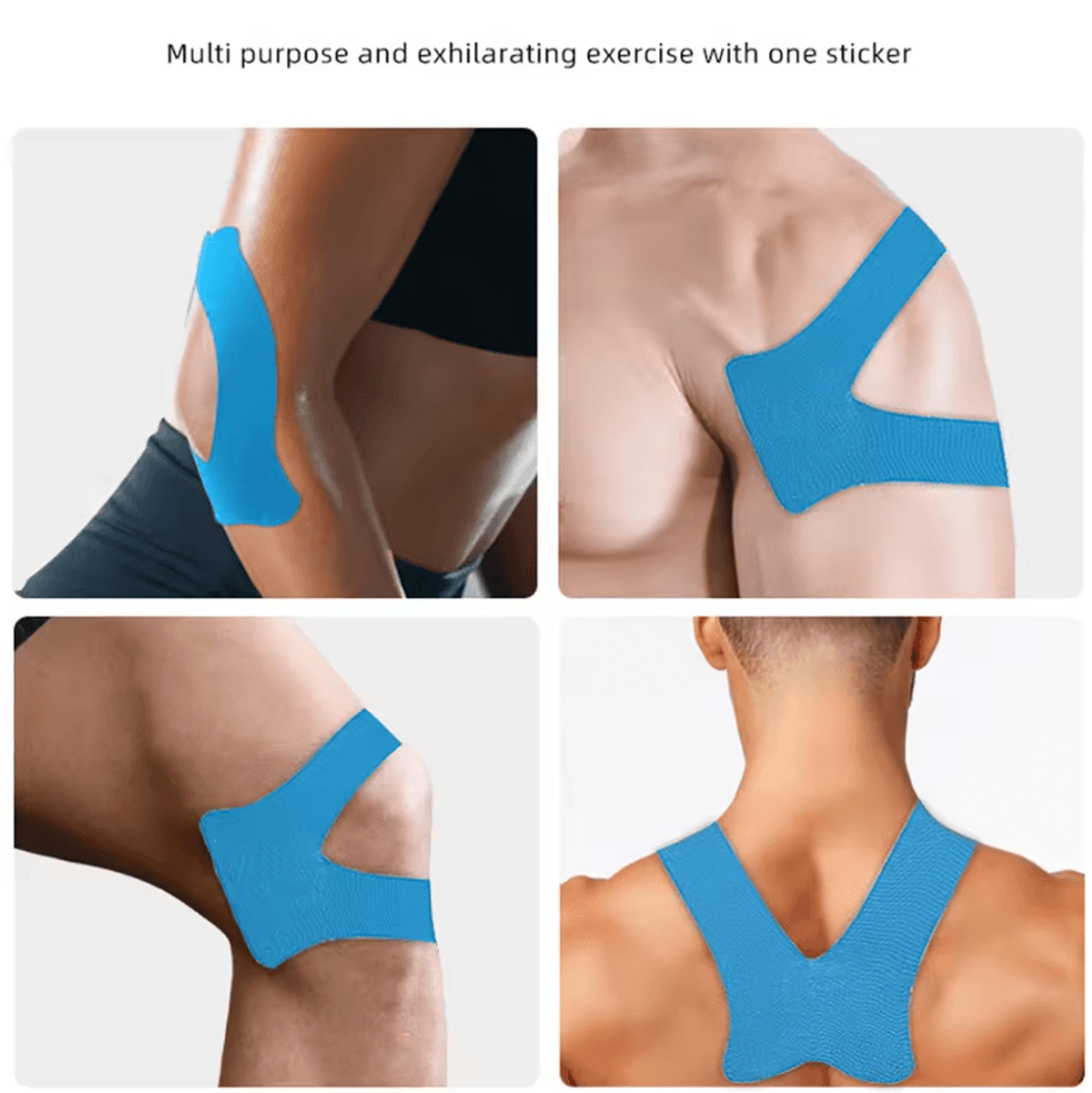 10 Piece Precut Kinesiology Tape Waterproof Athletic Support For Running Gym And Sports 3