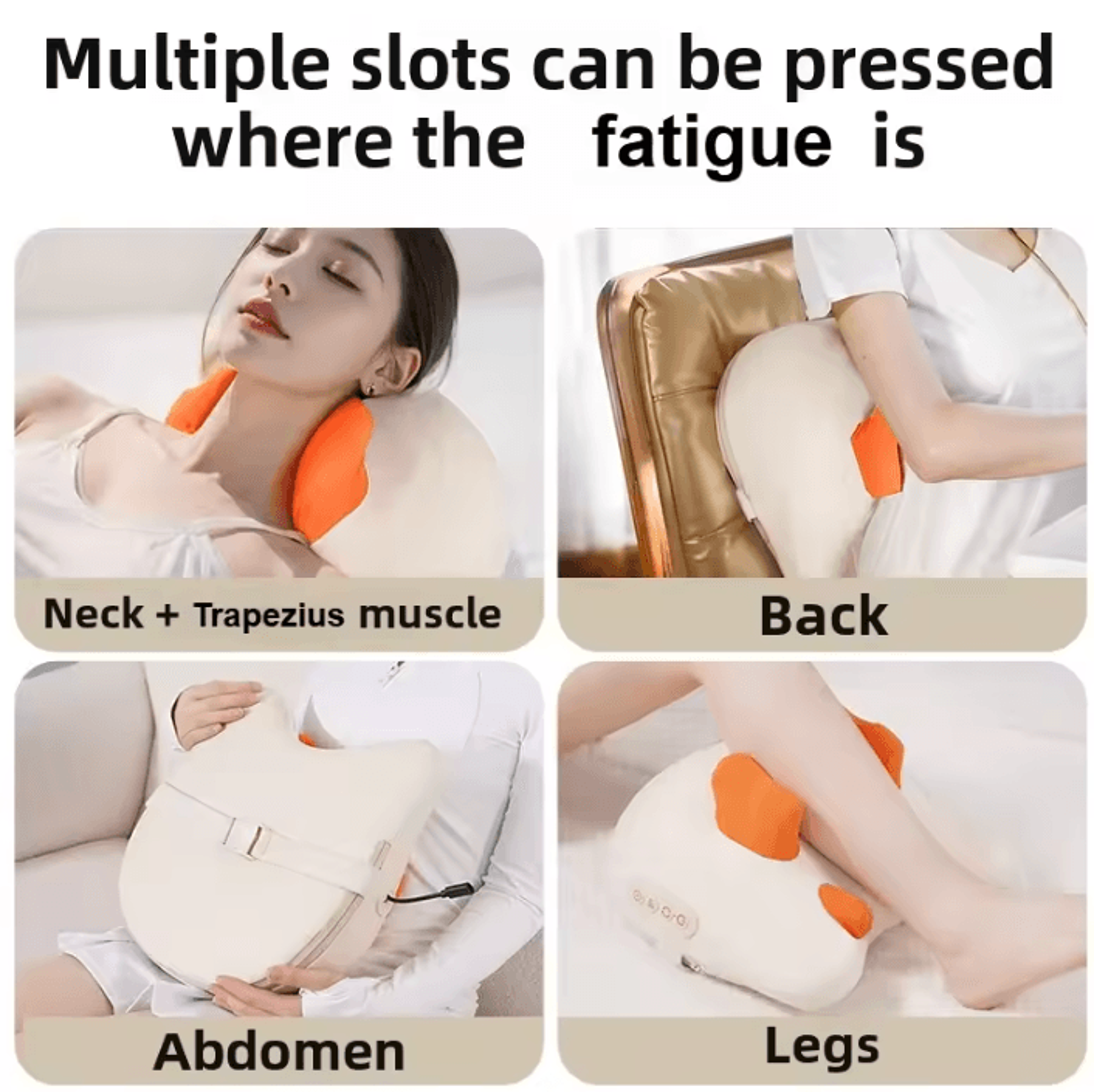 Wireless Shiatsu Massage Pillow With Heat For Neck Shoulders Back Waist And Legs 3