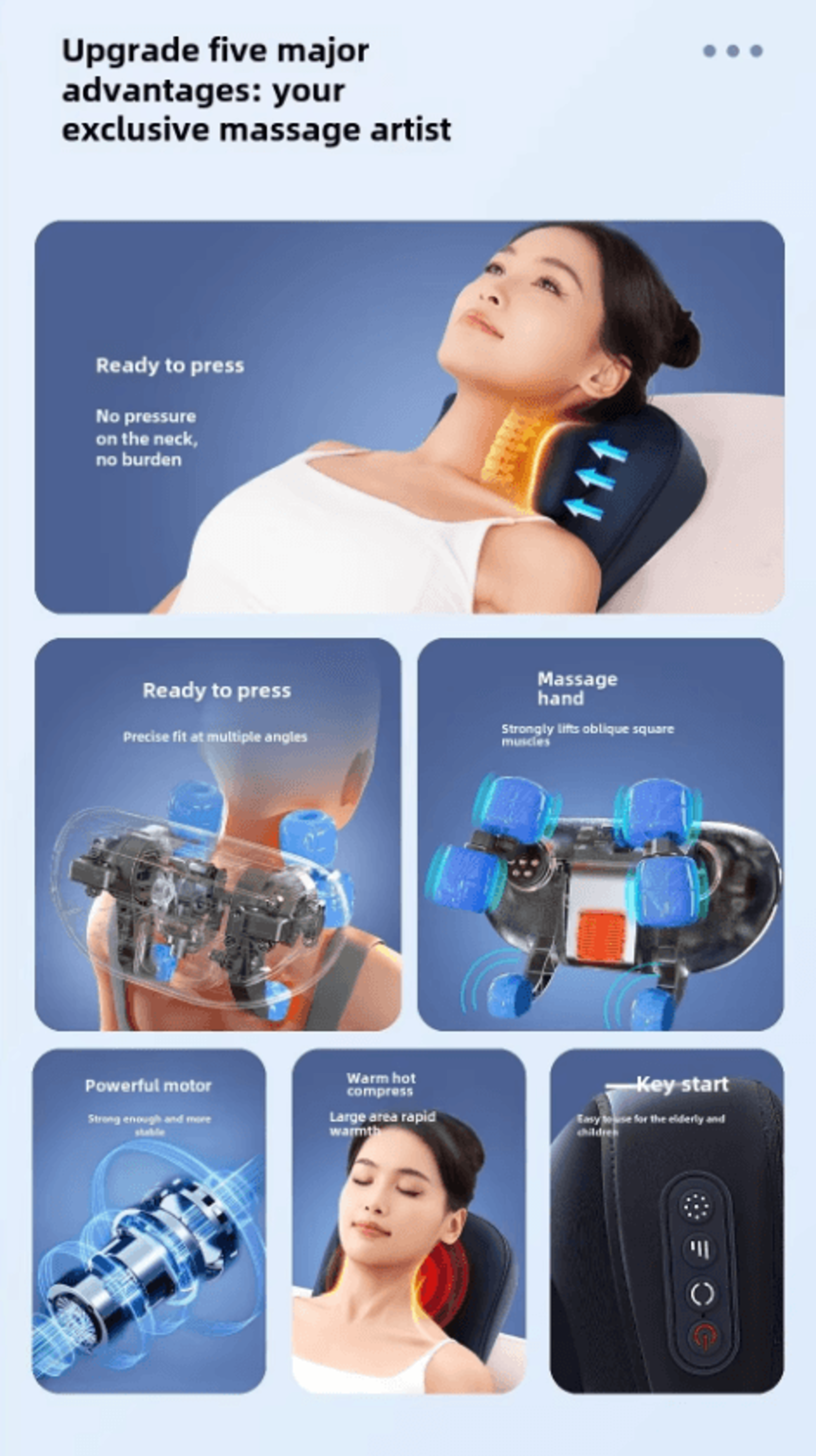 Wireless Trapezius Massage Pillow With Heat For Neck Shoulders Back And Legs 2