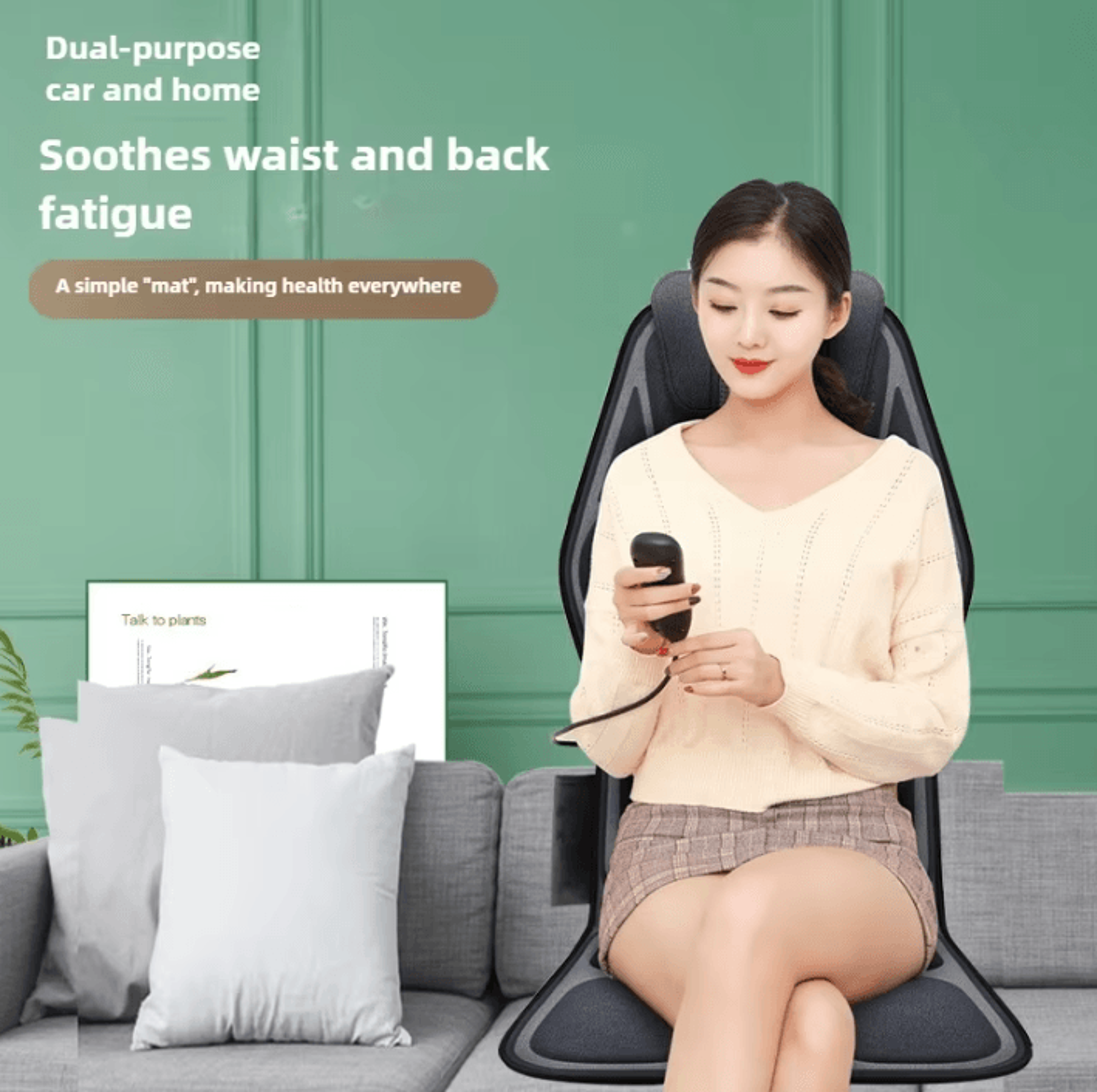 Car Massage Seat Cushion With Heat Vibration And Lumbar Airbag Support 1