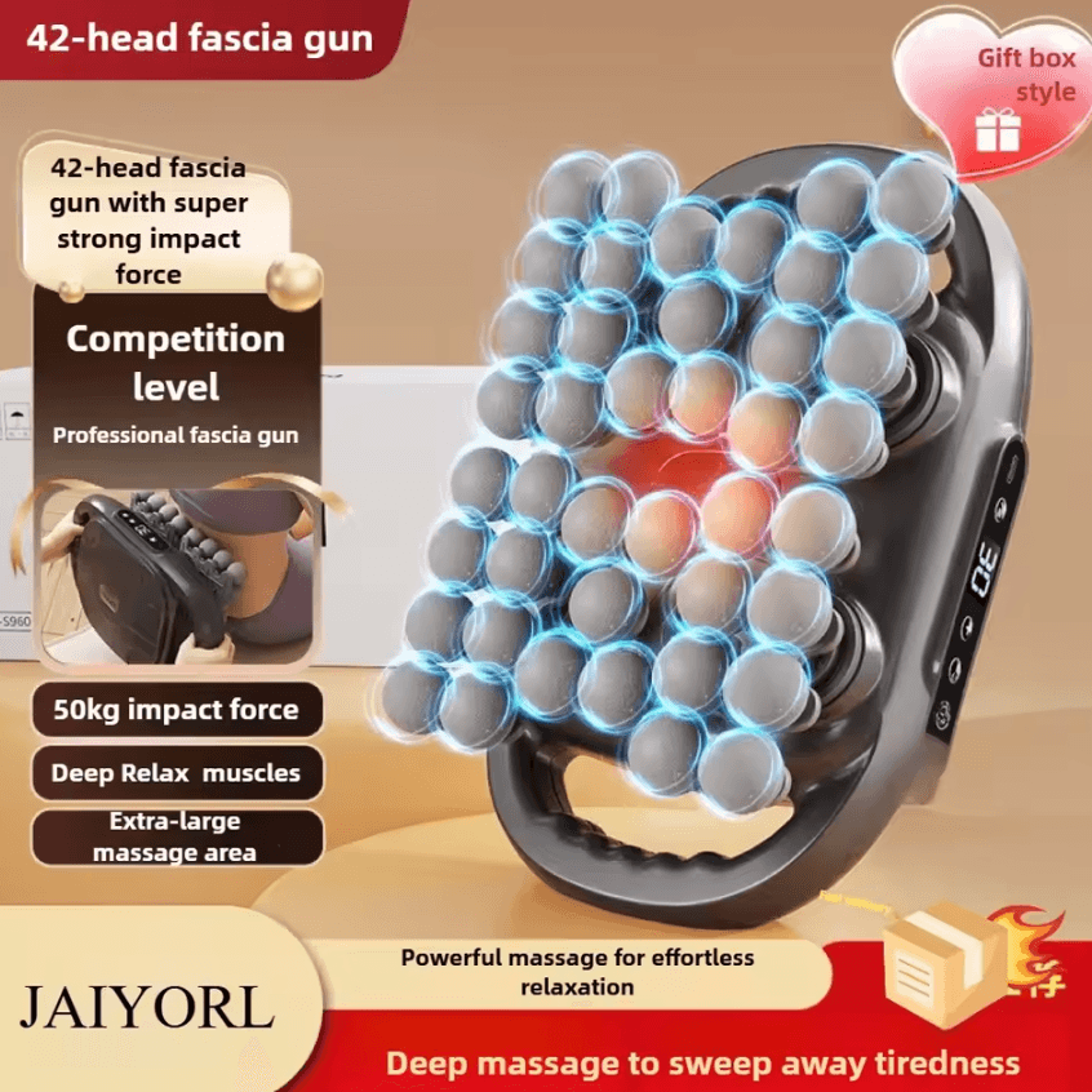 42 Head Deep Tissue Massage Gun  Professional Percussion Massage Gun For Full Body Muscle Recovery  0