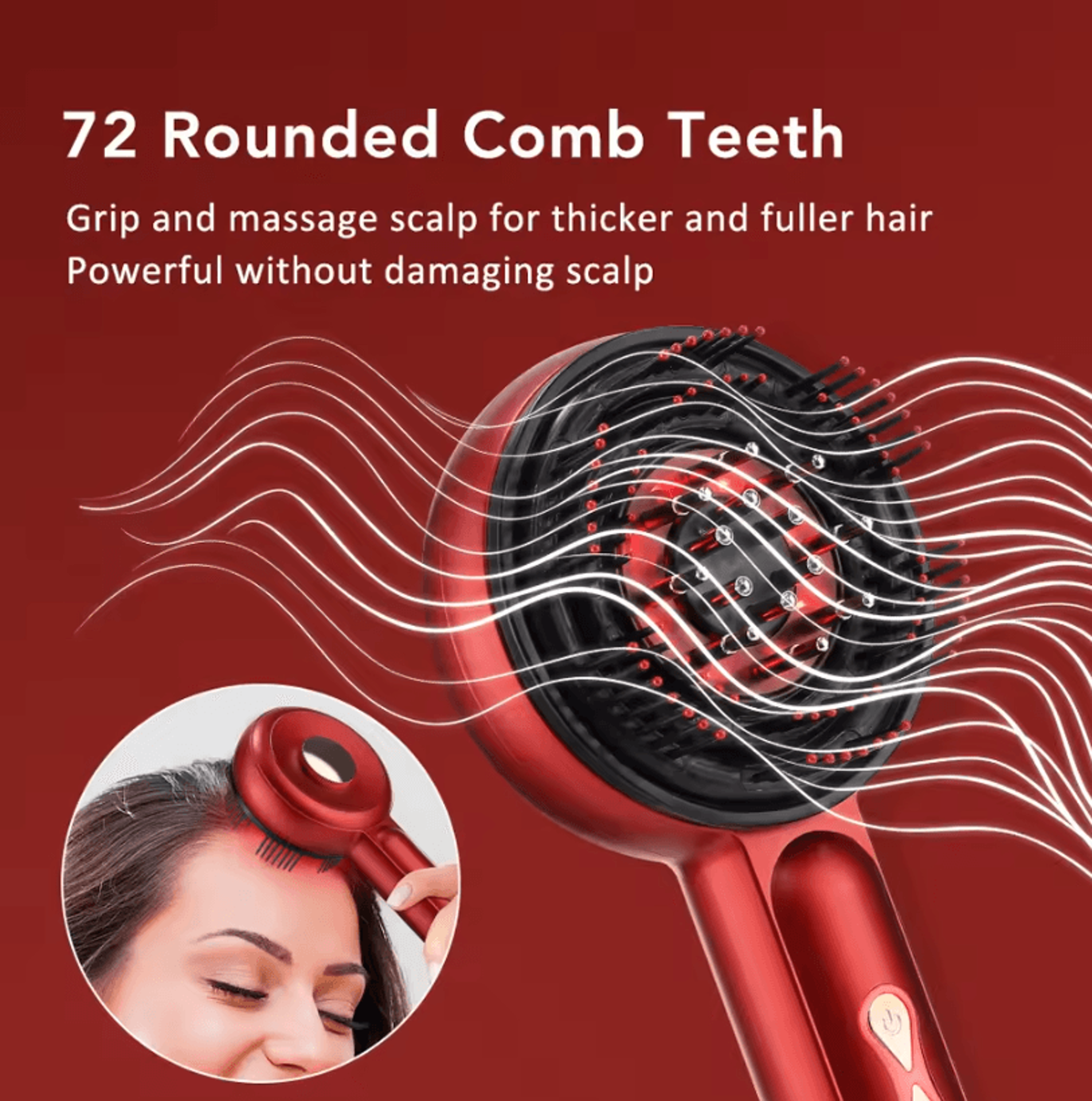Electric Scalp Massage Comb With 660nm Red Light  Hair Growth Comb With Scalp Massage  Oil Applicat 2