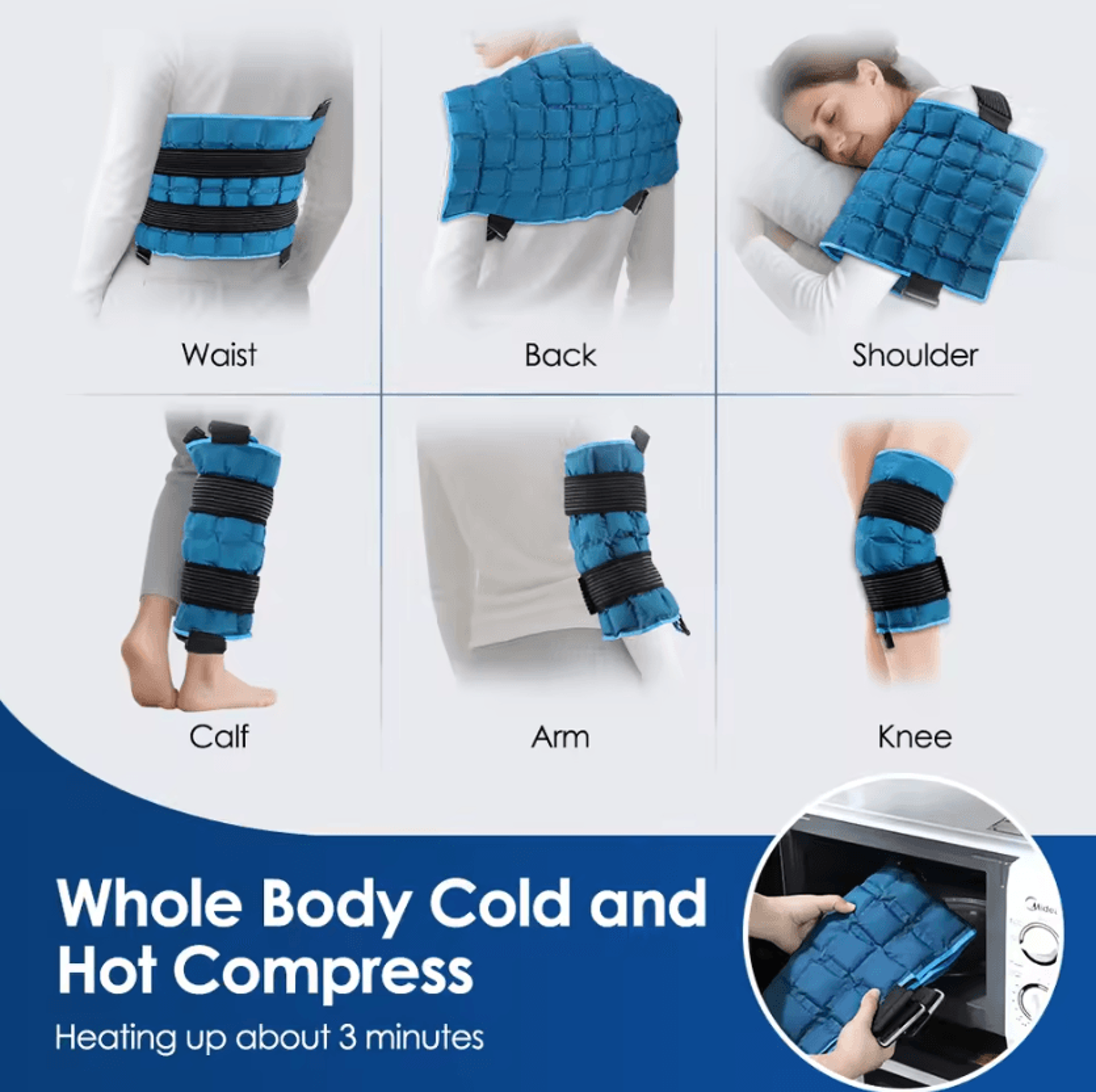 Reusable Hot  Cold Gel Pack  Large Ice Pack For Knee  Back With Flexible Therapy Pad 3