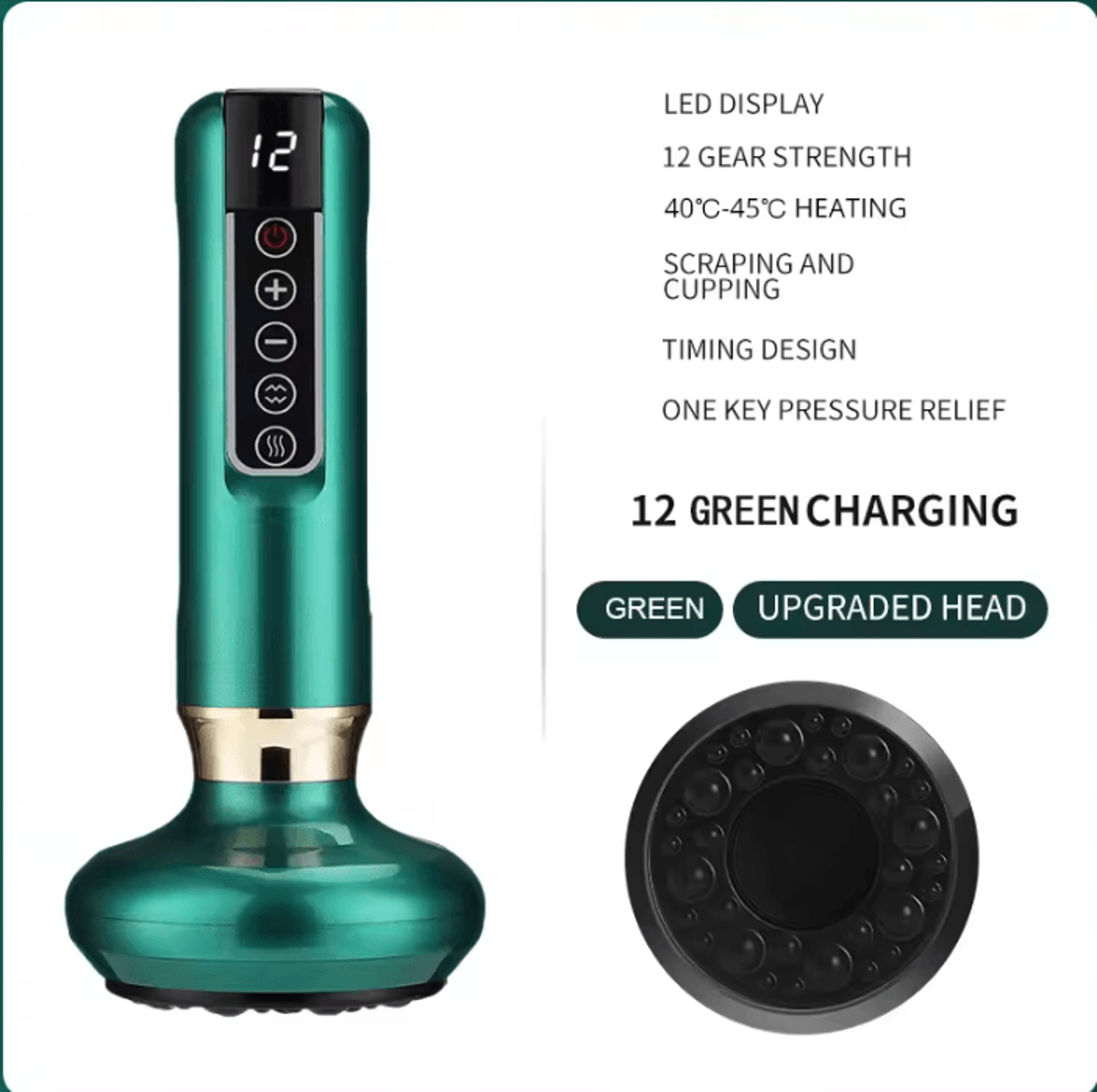 Electric Cupping Back Massager  Heated Vacuum Massage Cup With Vibration For Back  Body Relaxation 6