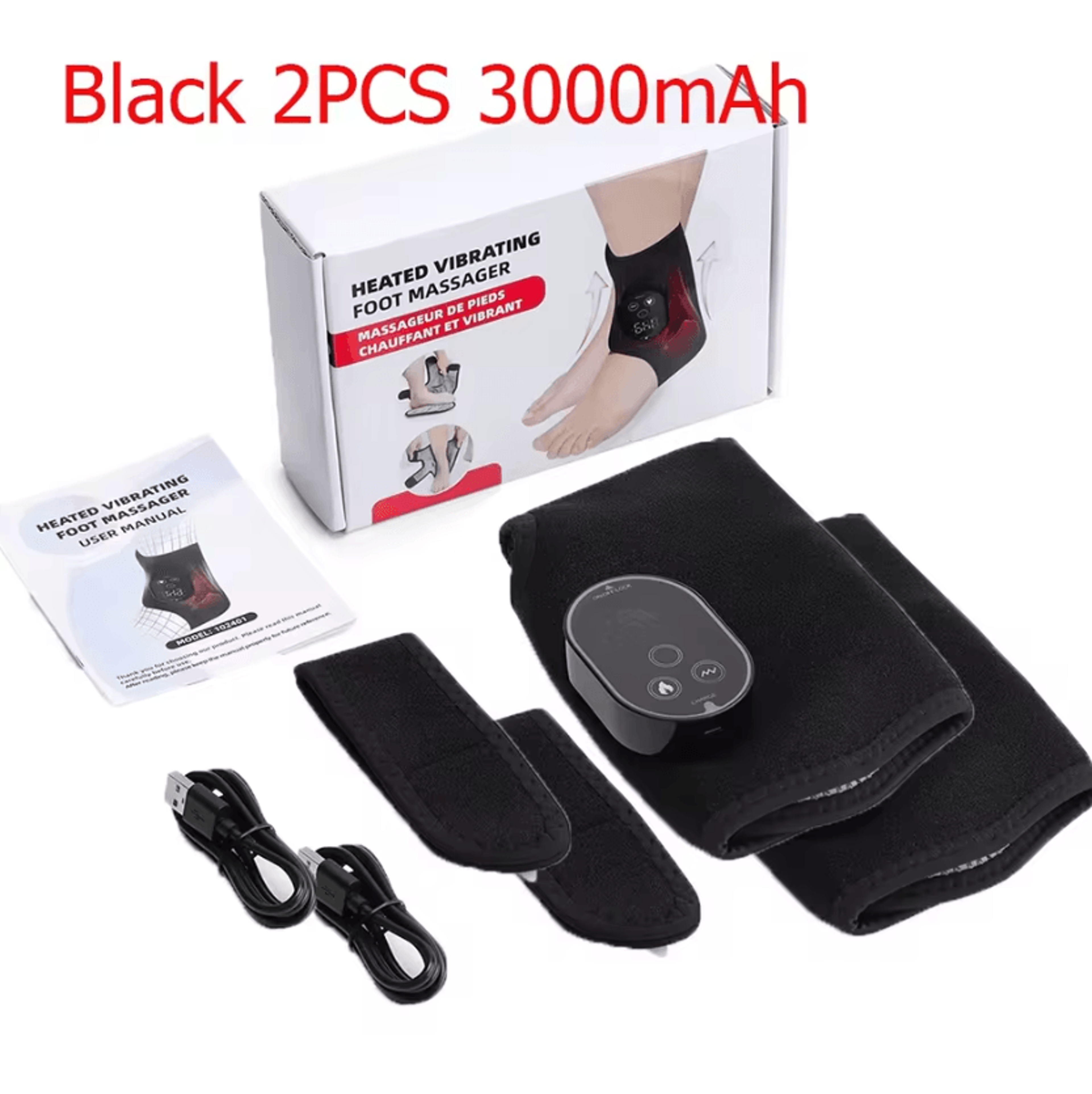 Cordless Heated Ankle Massager  Rechargeable Ankle Massage Wrap With Vibration  3 Speed Levels 6