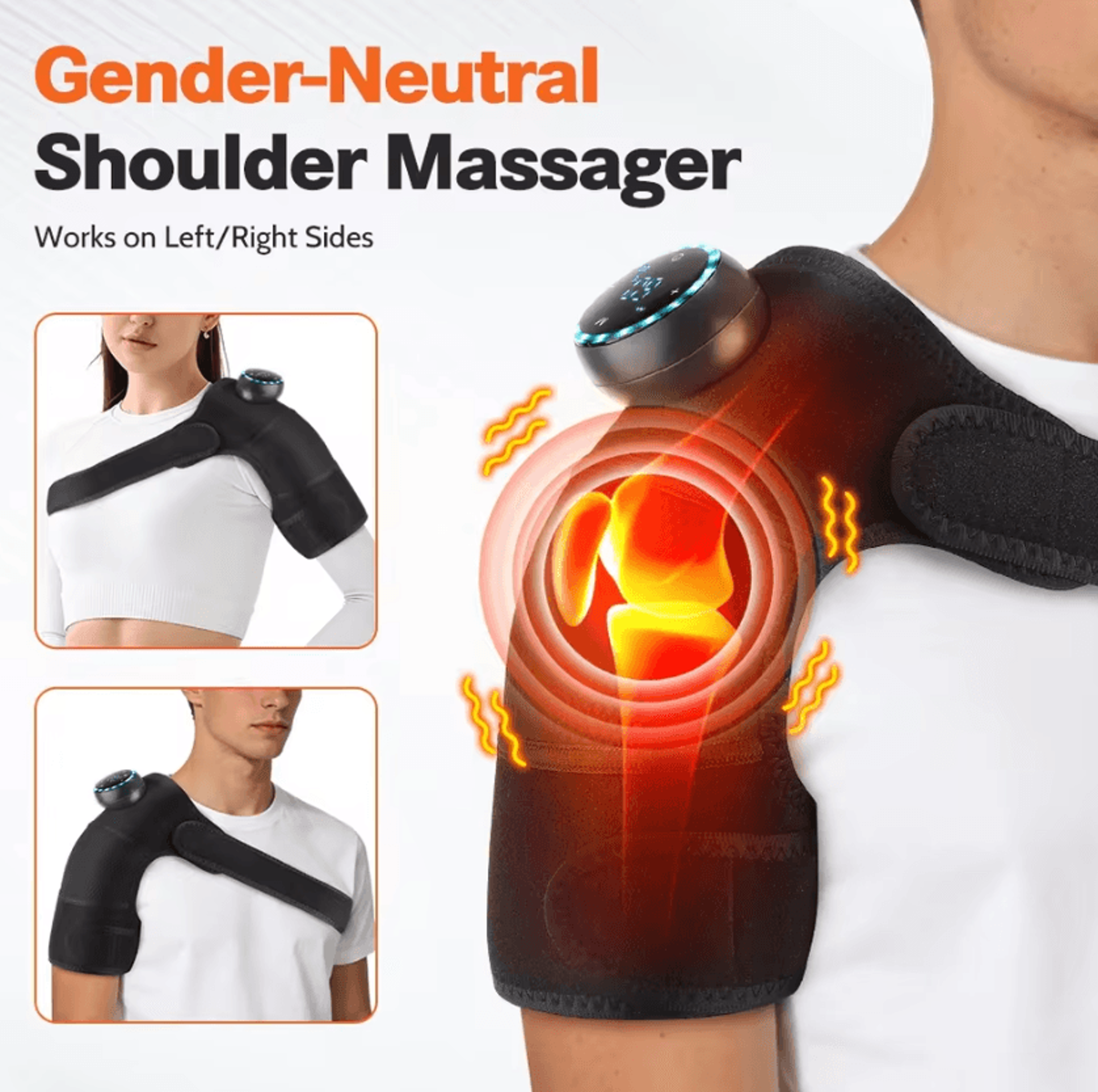 3in1 Cordless Heated Knee Massager  Rechargeable Heating Massage Wrap For Knees Shoulders  Elbows 0