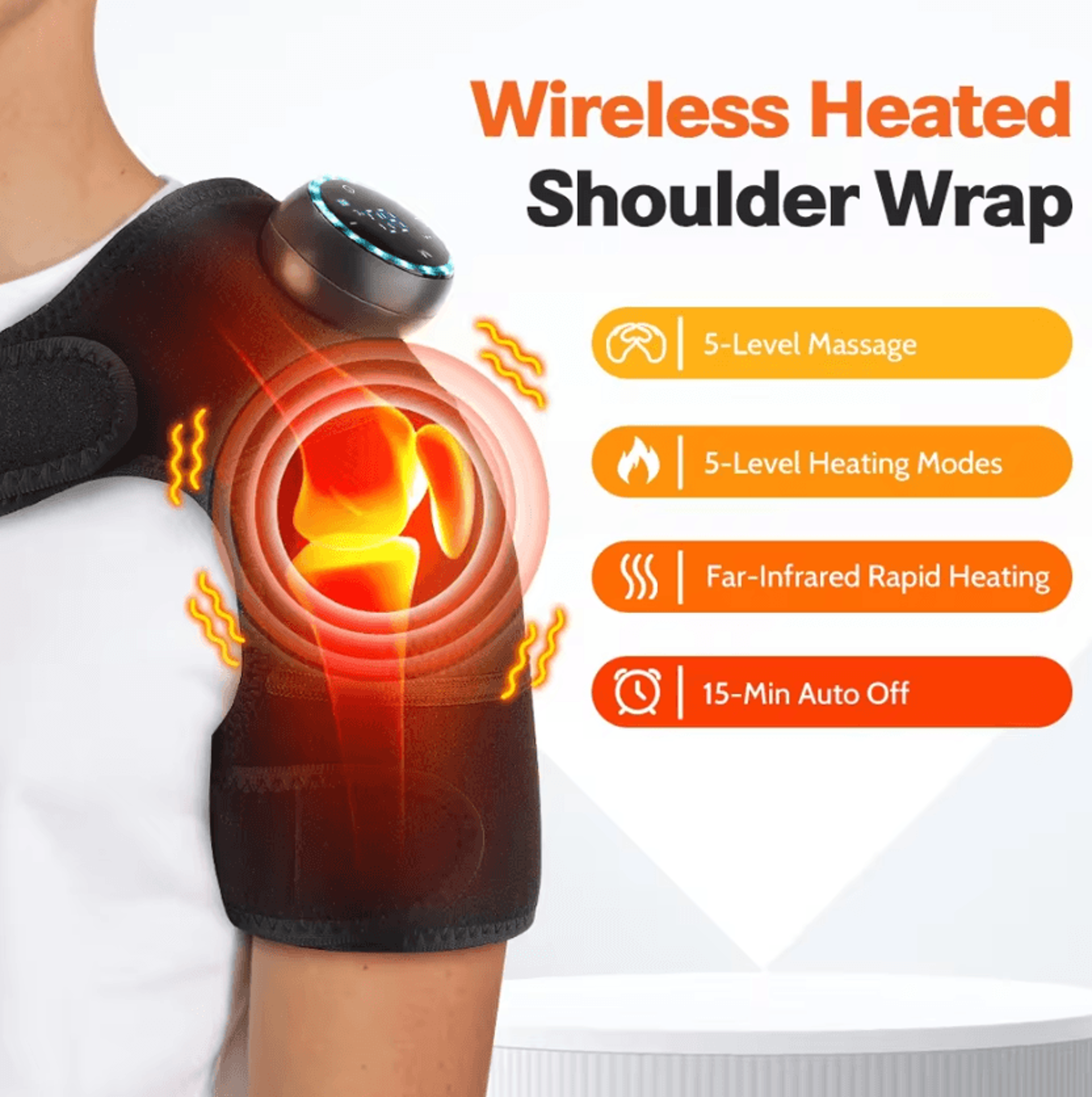 3in1 Cordless Heated Knee Massager  Rechargeable Heating Massage Wrap For Knees Shoulders  Elbows 2