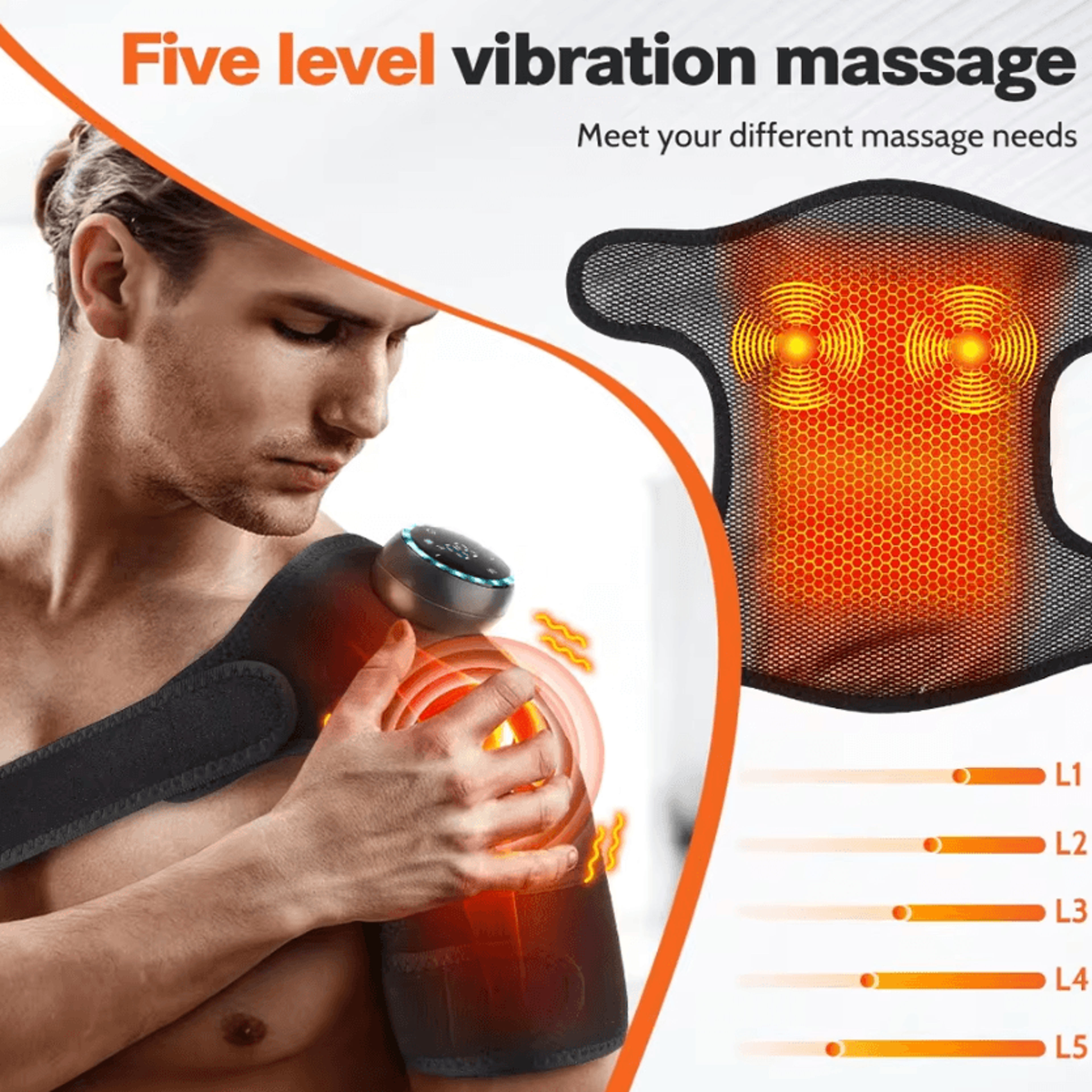 3in1 Cordless Heated Knee Massager  Rechargeable Heating Massage Wrap For Knees Shoulders  Elbows 3