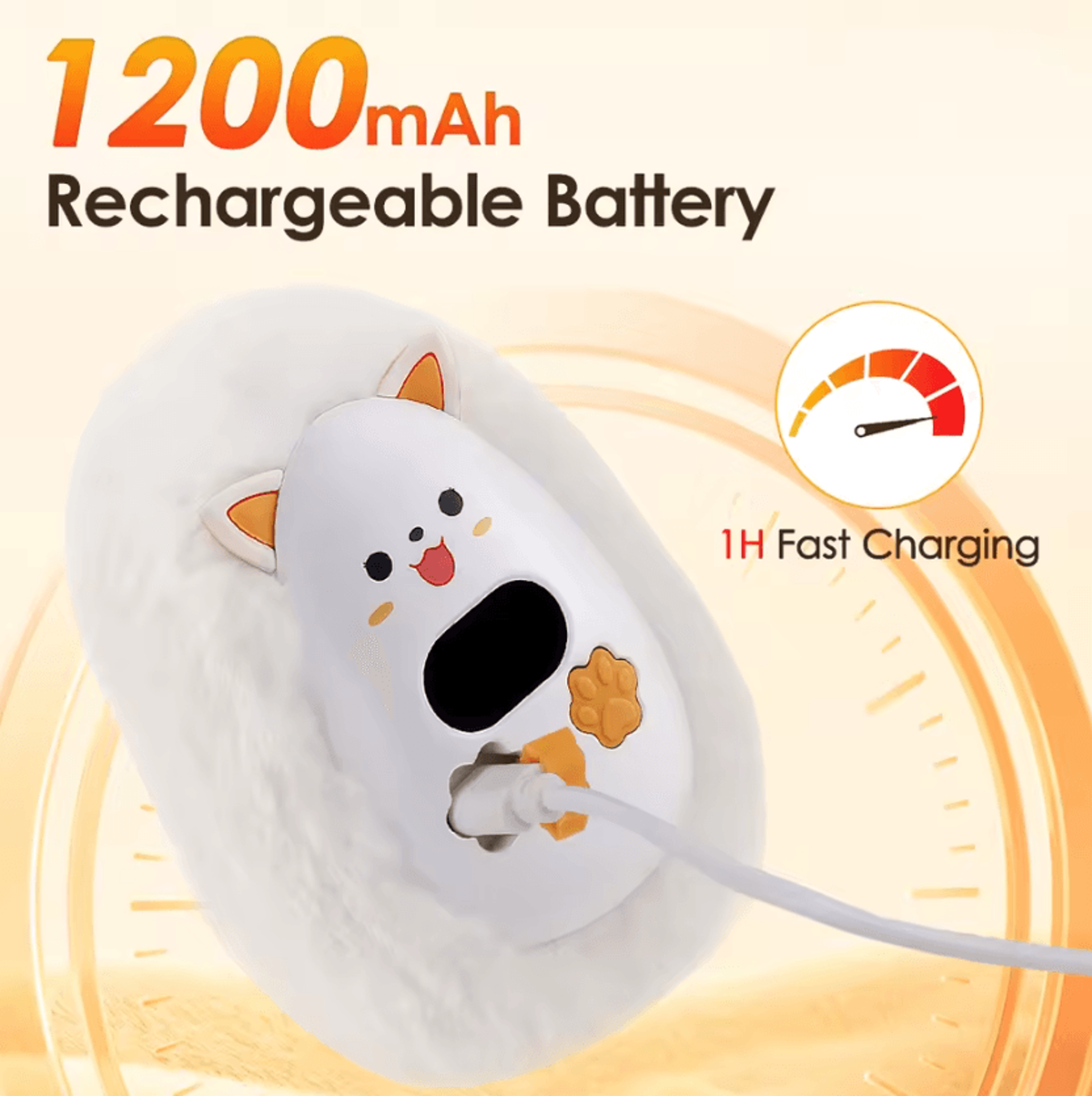 Cute Fox Mini Portable Hand Warmer  Rechargeable Plush Hand Warmer With 3 Heat Levels For Winter Co 3