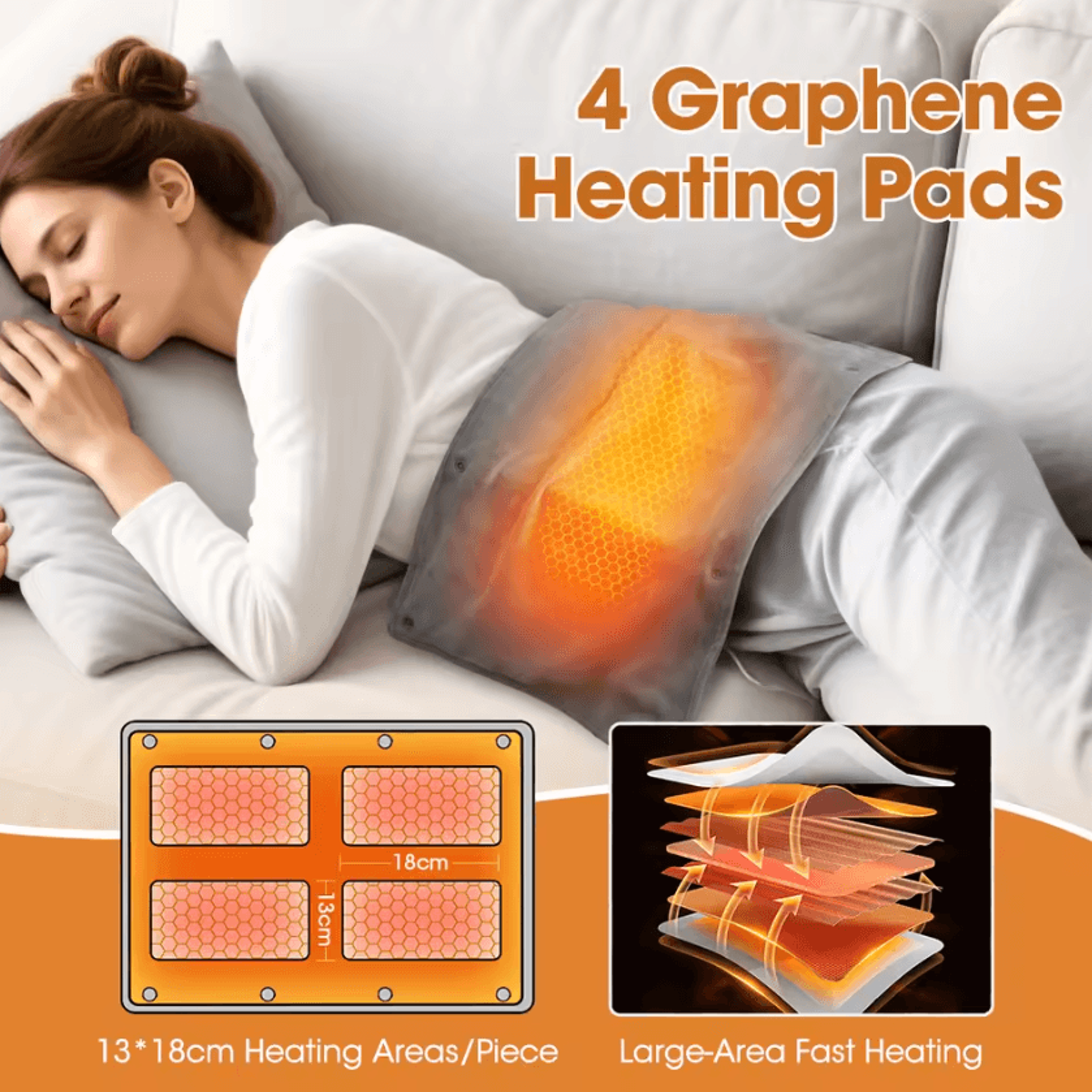 Graphene Electric Heating Pad  USB Fast Heating Pad With 3 Heat Levels For Back Abdomen Waist  Legs 1
