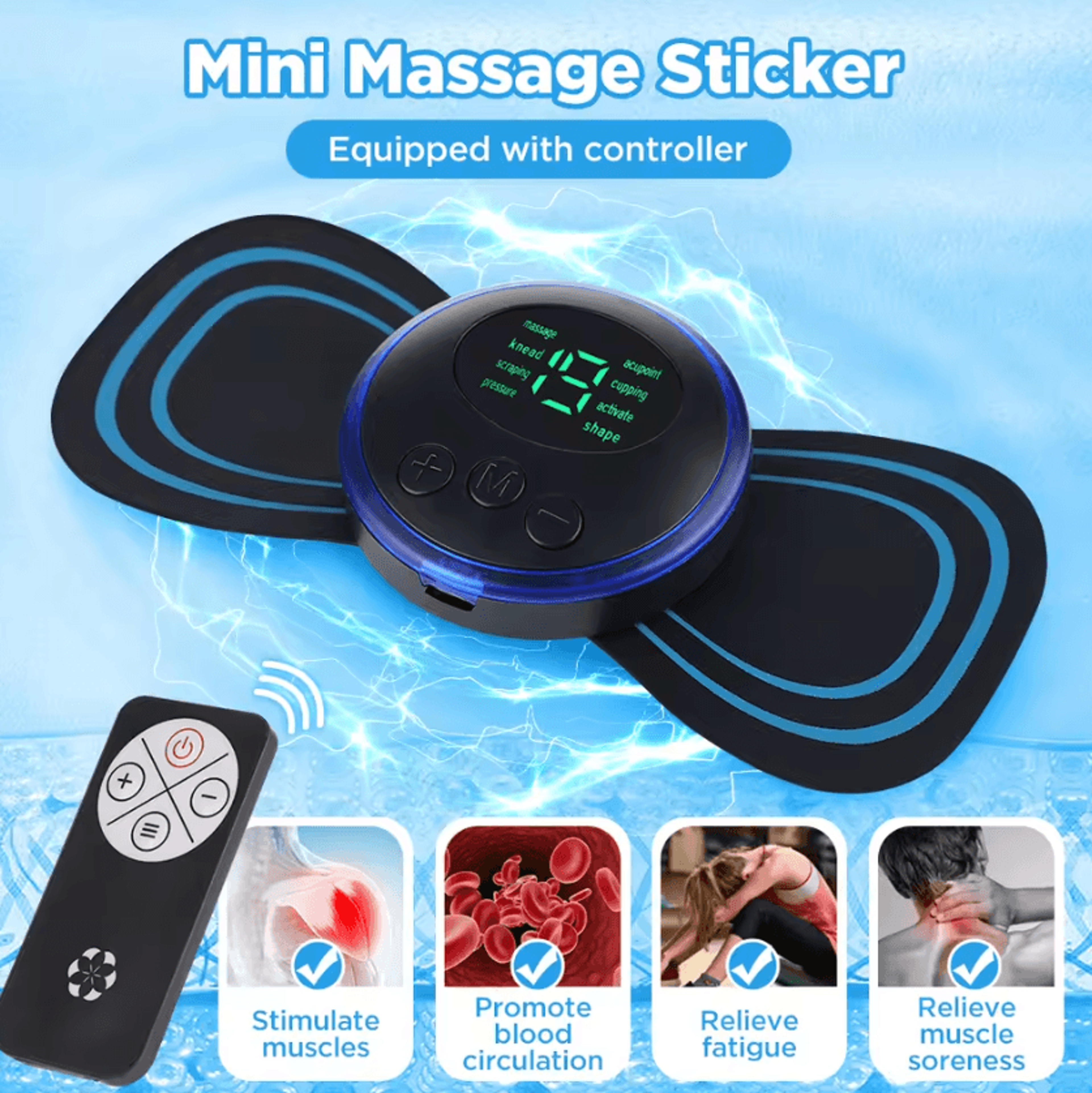 Intelligent EMS Neck Massage Pad  Mini Microcurrent Neck Massager With 8 Modes 19 Intensity Levels  1