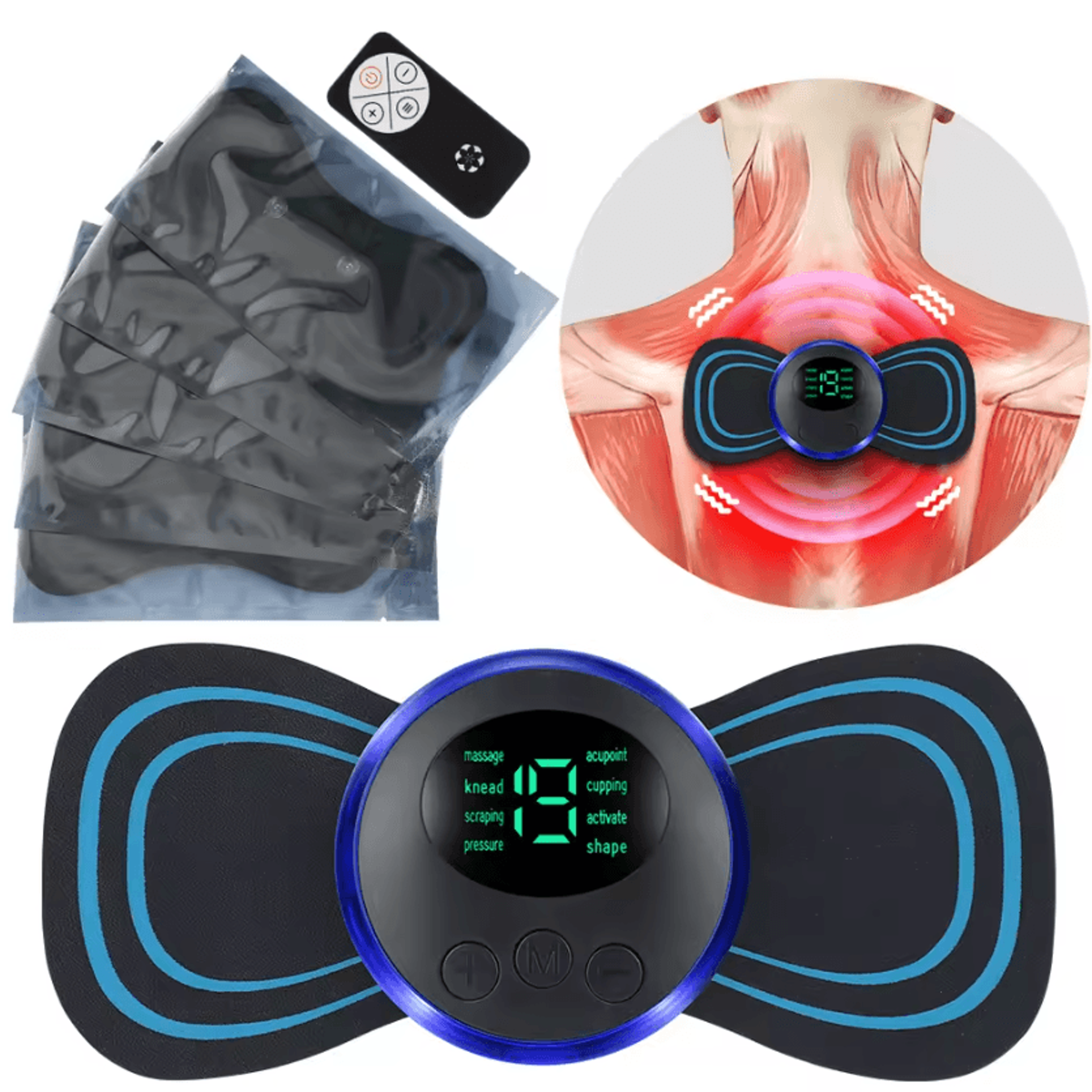 Intelligent EMS Neck Massage Pad  Mini Microcurrent Neck Massager With 8 Modes 19 Intensity Levels  2