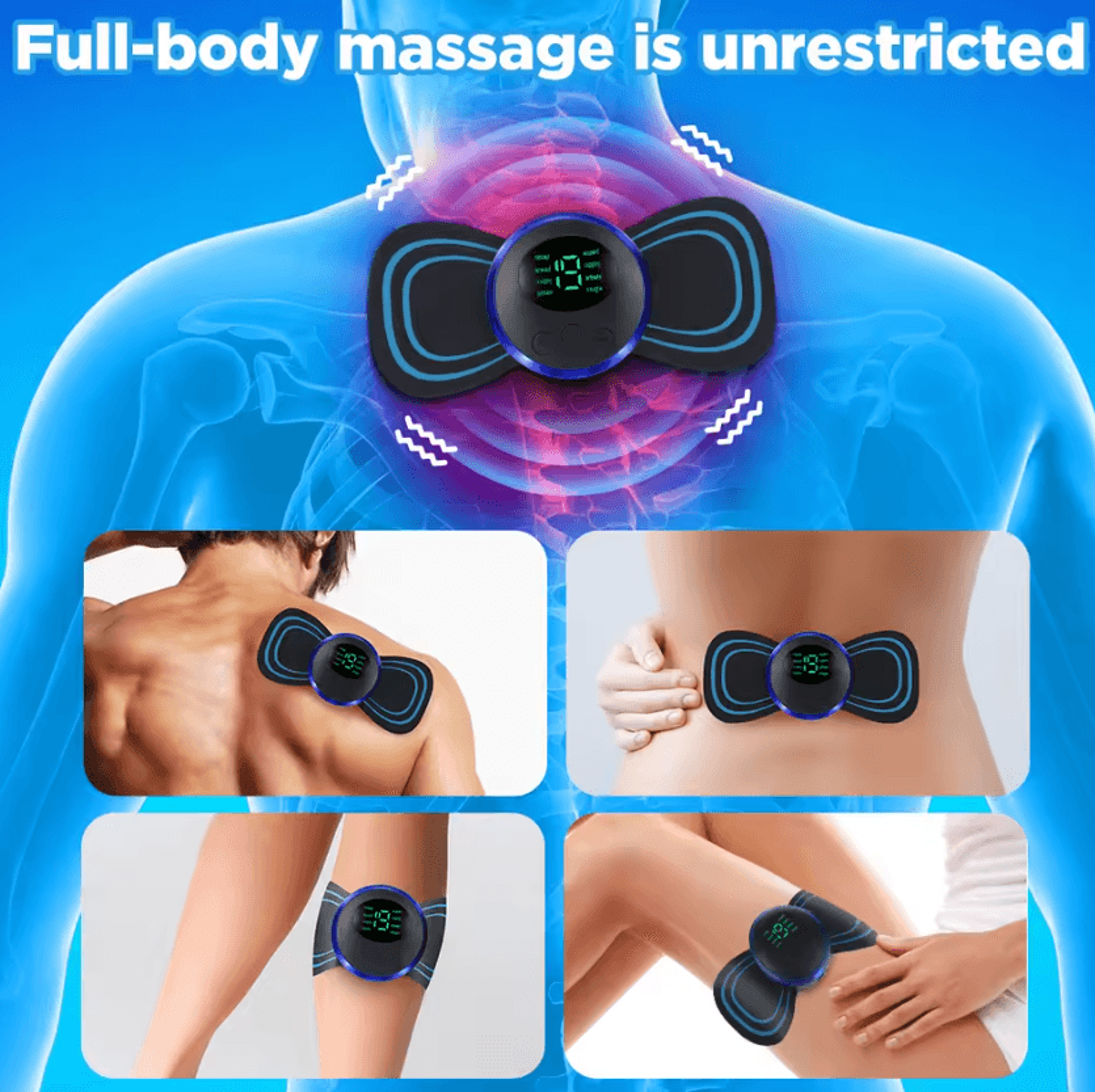 Intelligent EMS Neck Massage Pad  Mini Microcurrent Neck Massager With 8 Modes 19 Intensity Levels  3