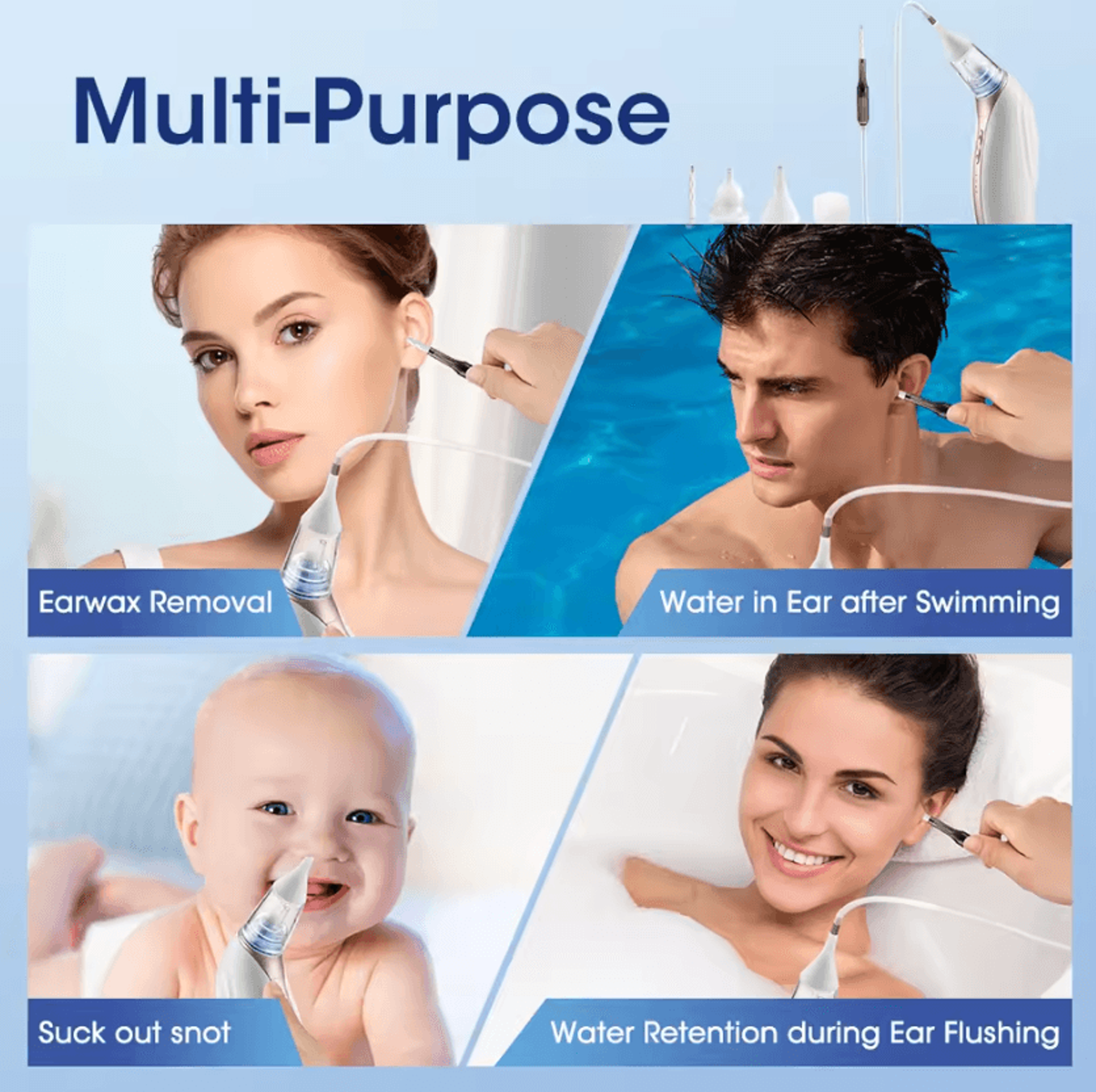 2in1 Electric Ear Wax Vacuum  Nasal Aspirator For Adults And Kids 3