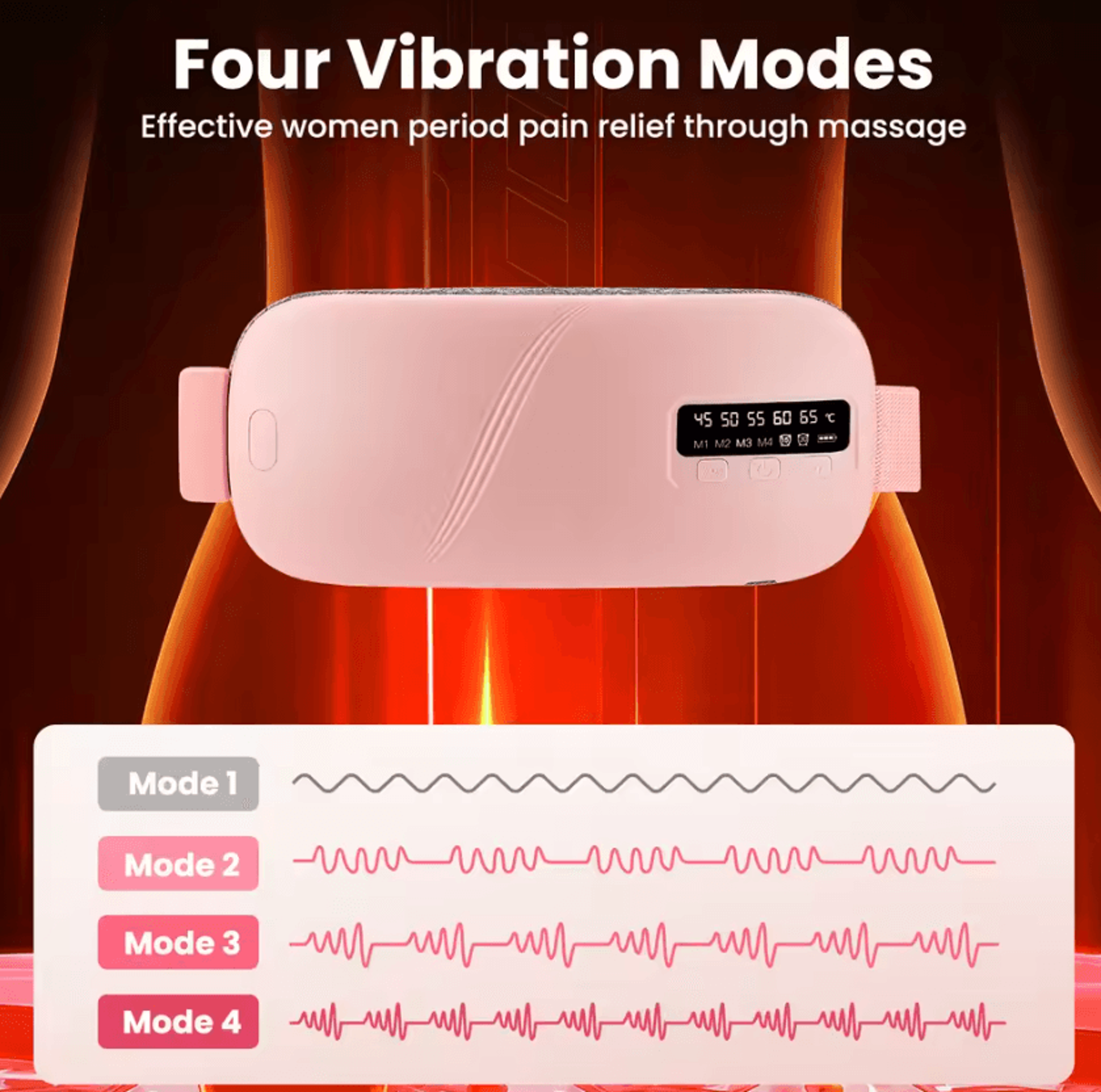 Cordless Menstrual Heating Pad With 5 Heat Levels  4 Vibration Modes 3