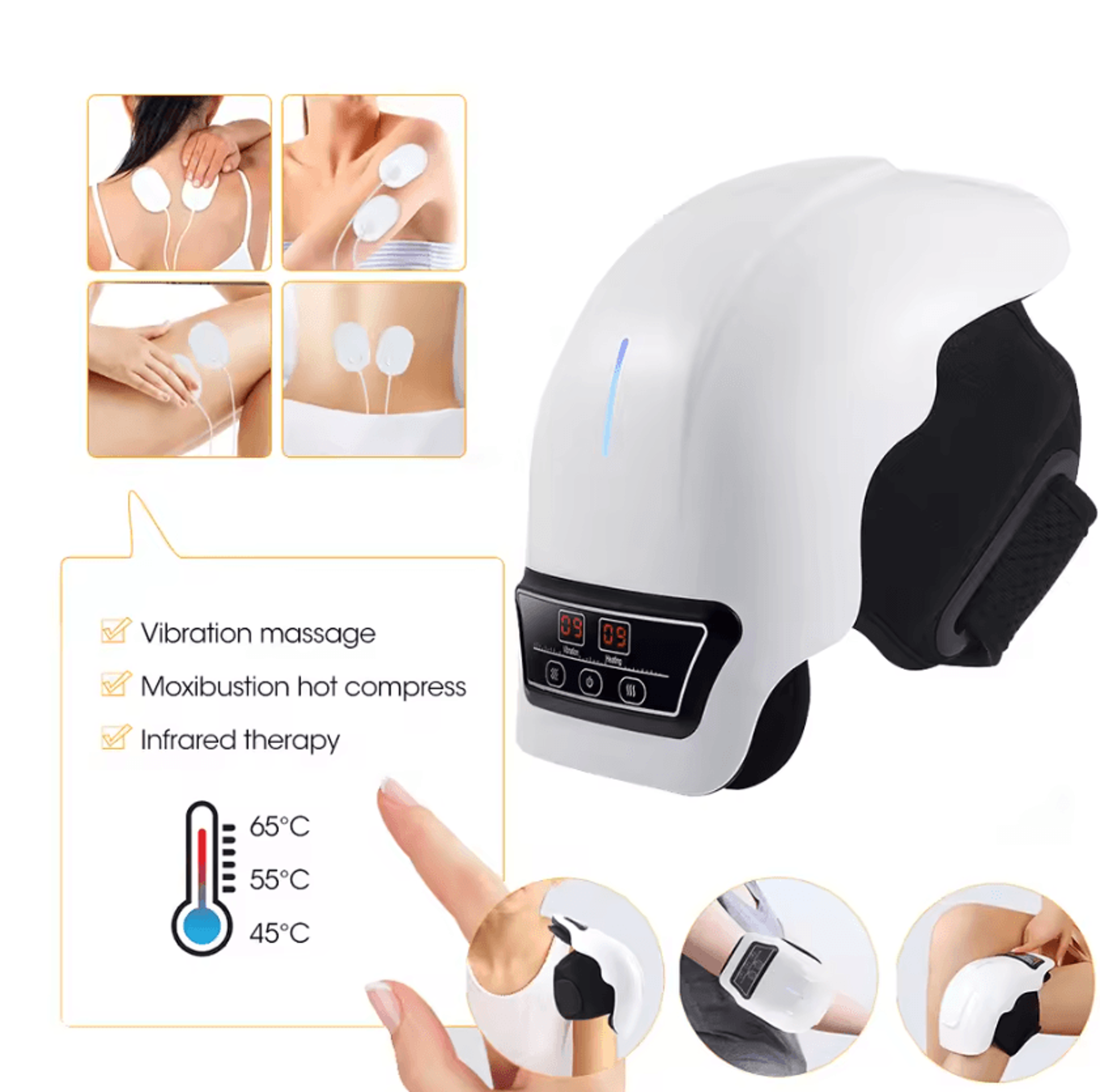 Cordless Heated Knee Massager With 4 Heat Levels  Vibration For Knee Elbow  Shoulder 8