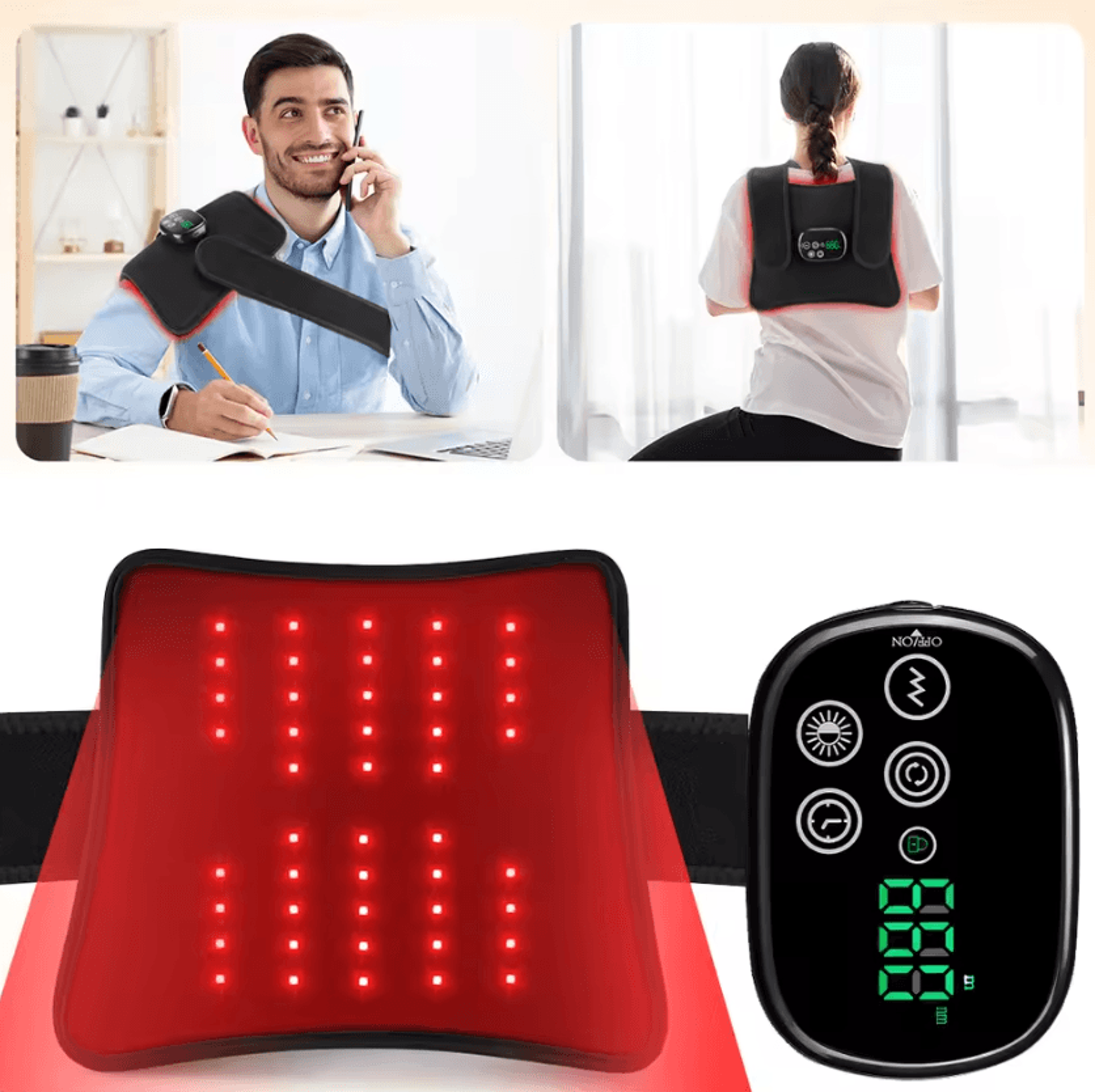 LED Heated Wrap With Vibration Massage For Shoulder Waist  Knee 0