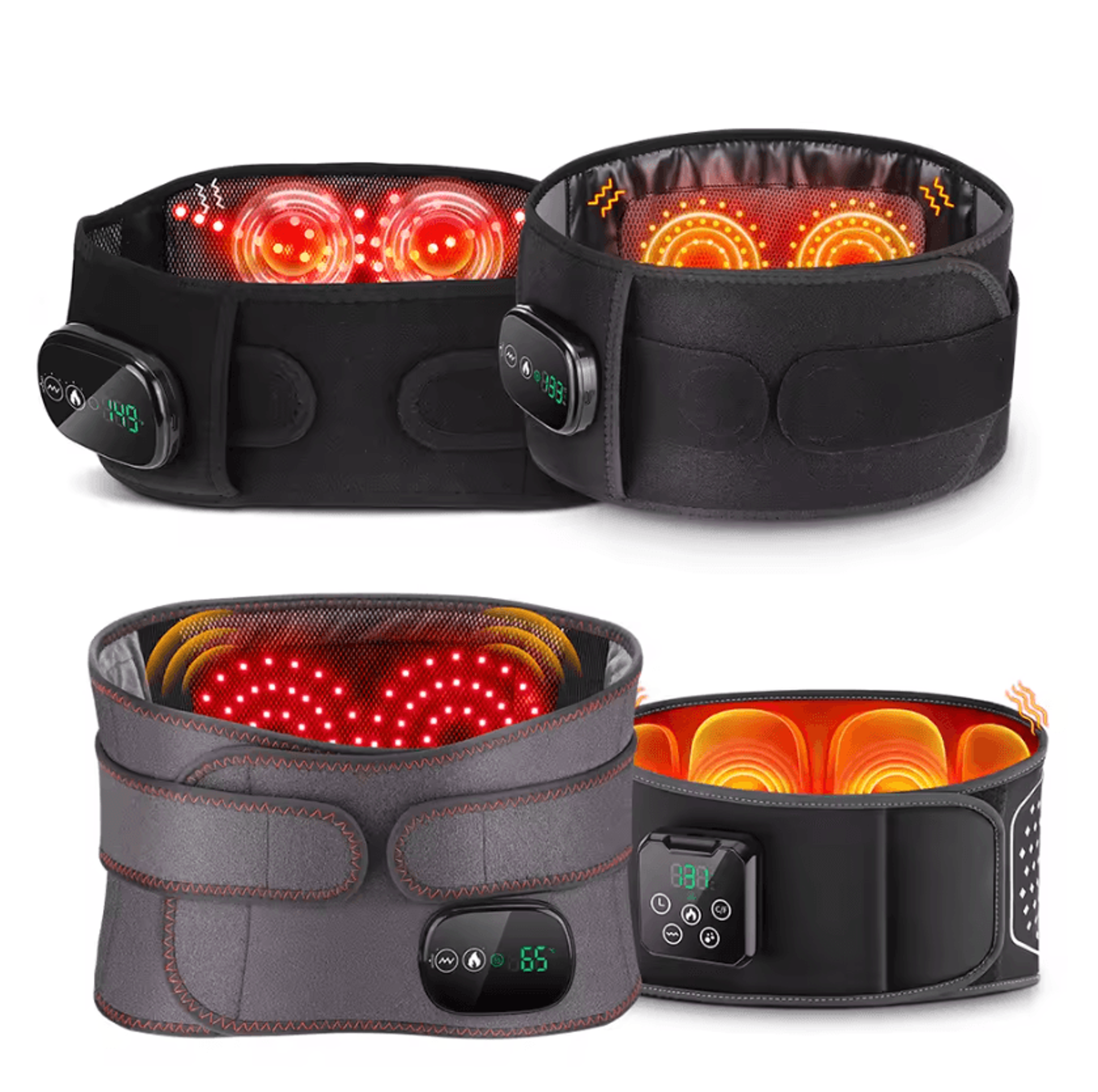 Cordless Red Light Therapy Waist Belt With Heat  Vibration Massage 0