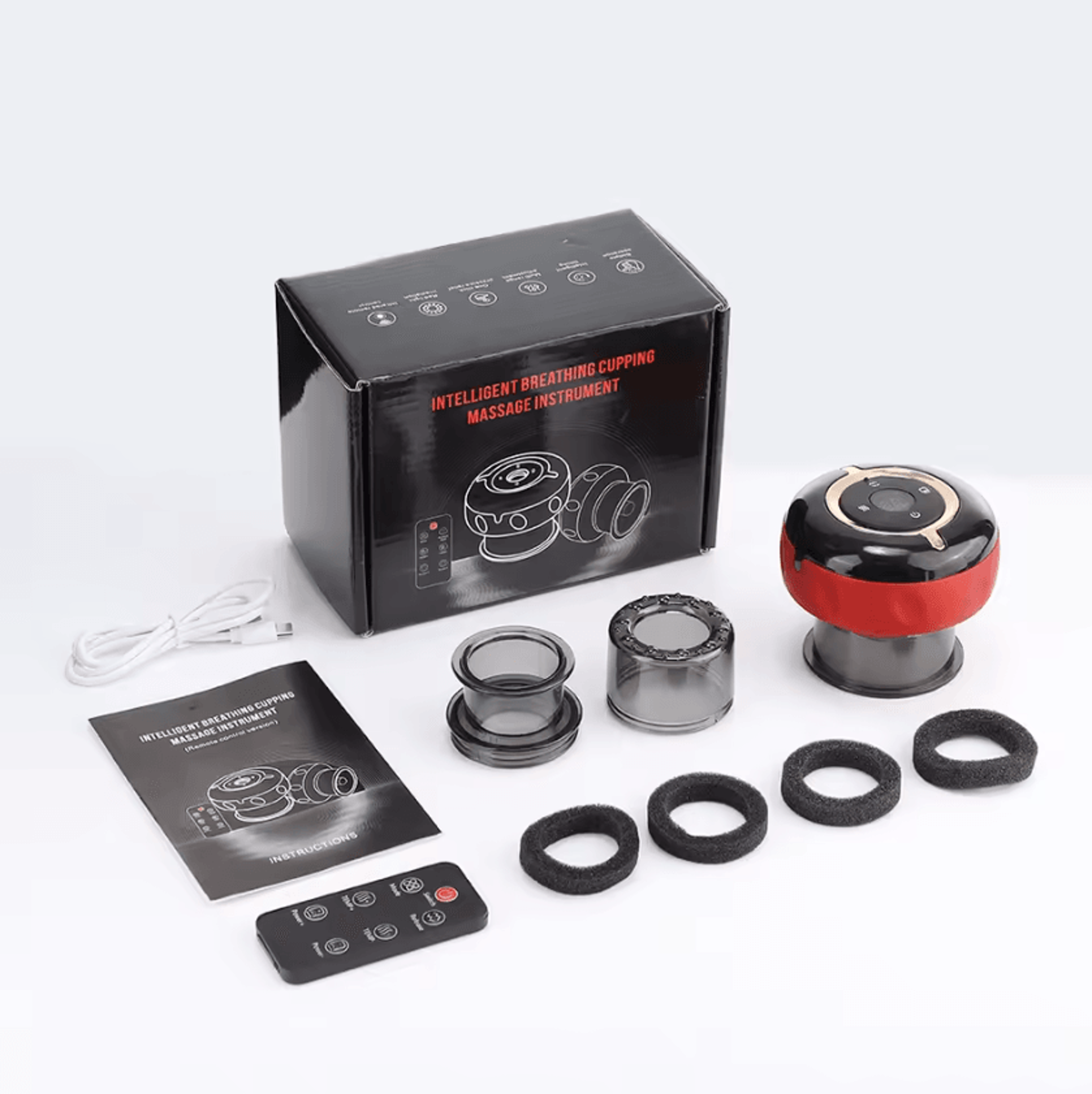Smart Electric Cupping Massager With Heat Red Light  Remote Control 5