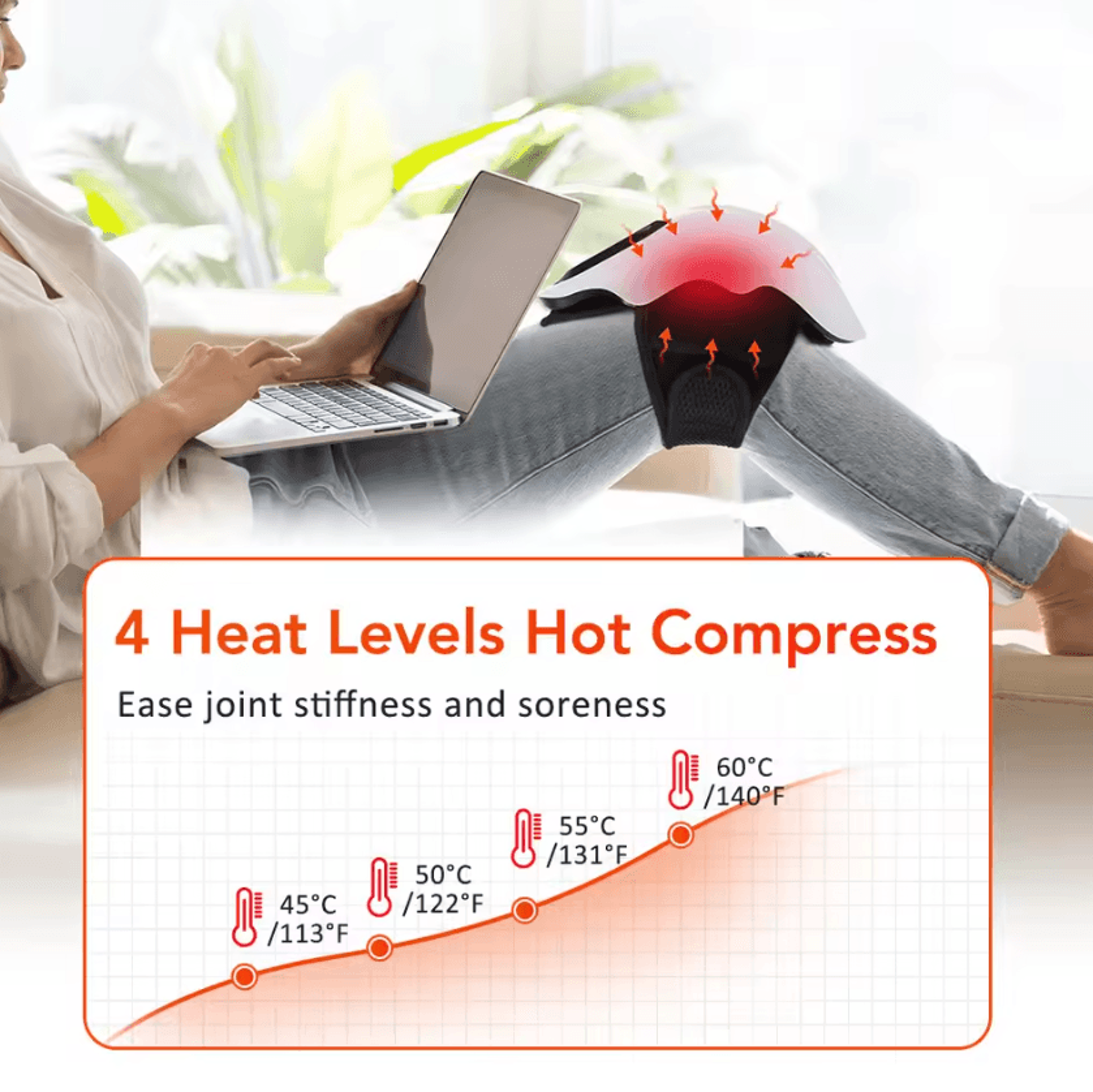 Cordless Infrared Knee Massager With Heat  Vibration For Joint Comfort 3