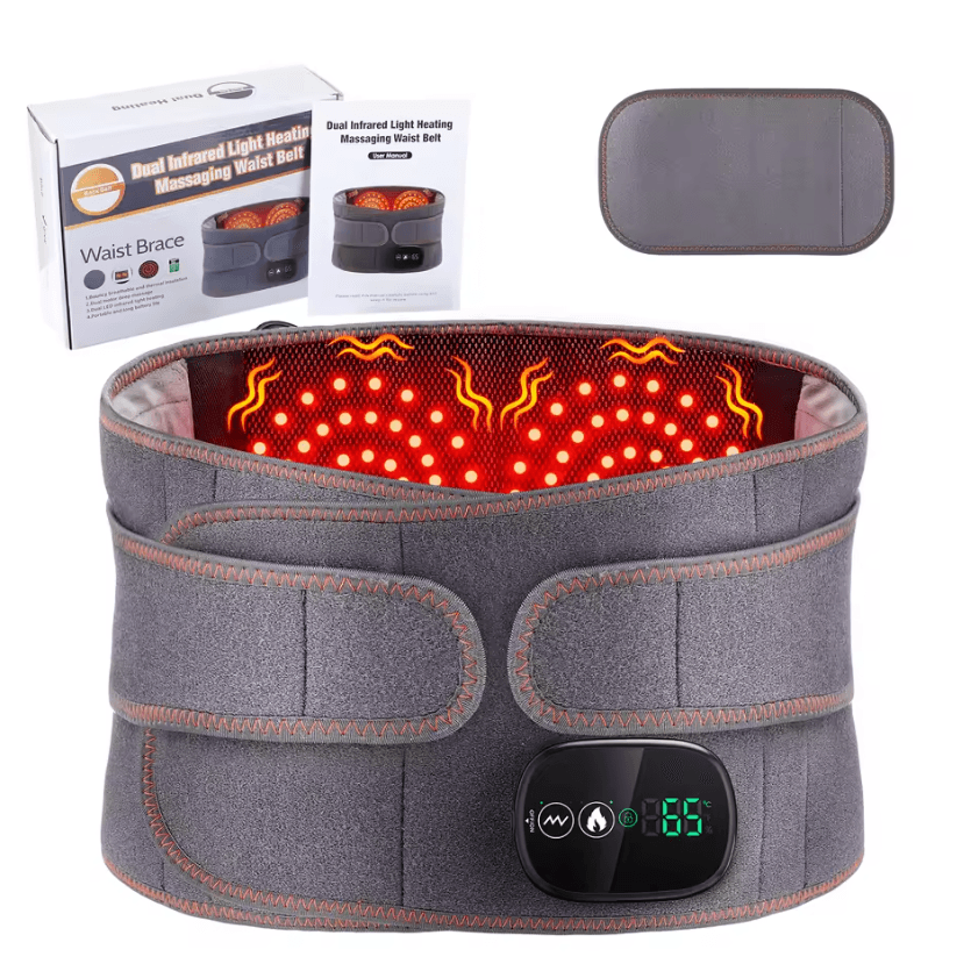 Electric Waist Massager With Heat  Vibration  Heating Massage Belt For Lower Back  Lumbar Support 0