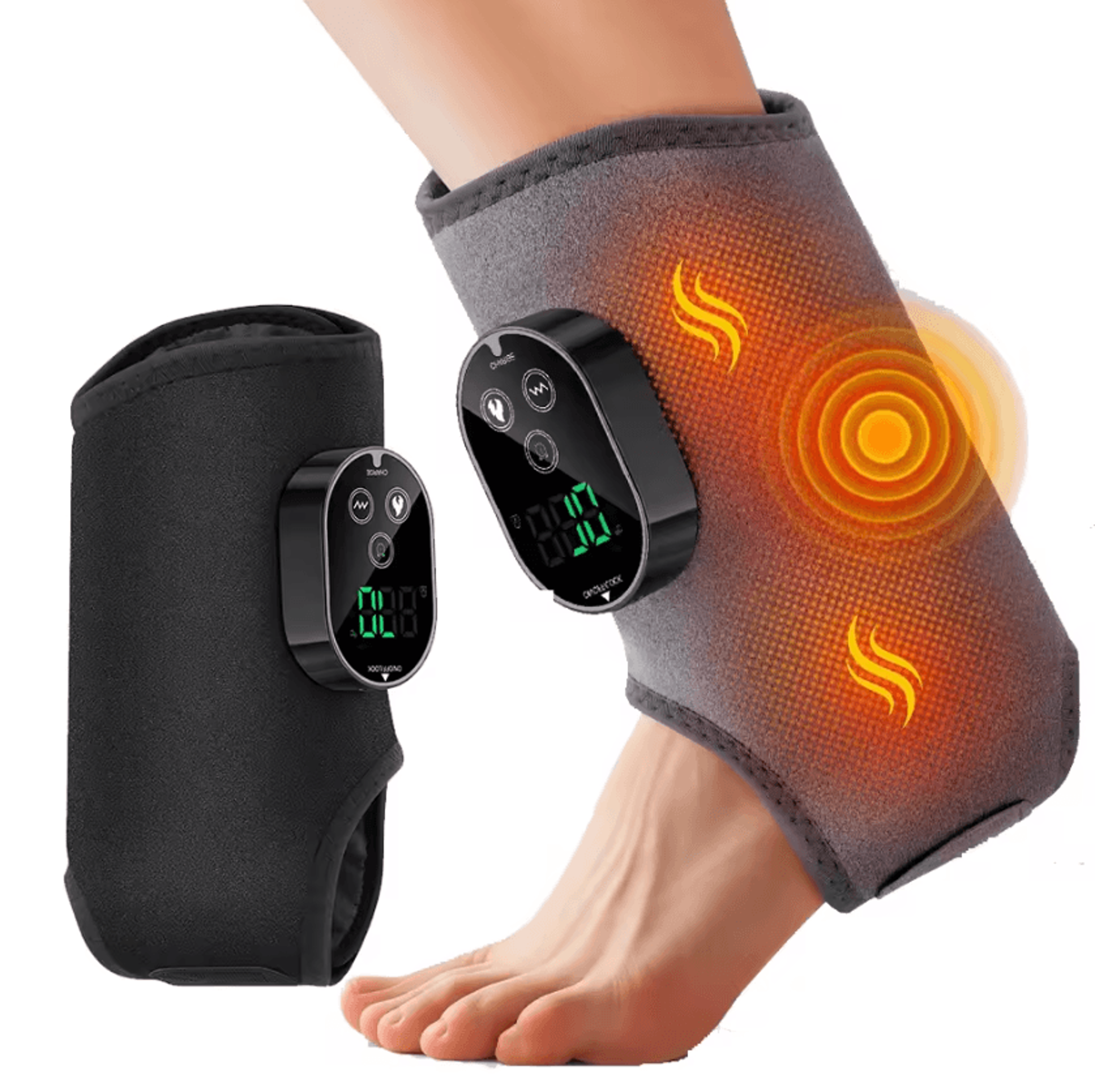 Rechargeable Foot Massager With Heat  Vibration  Heated Foot Massager For Ankle  Calf Relaxation 0