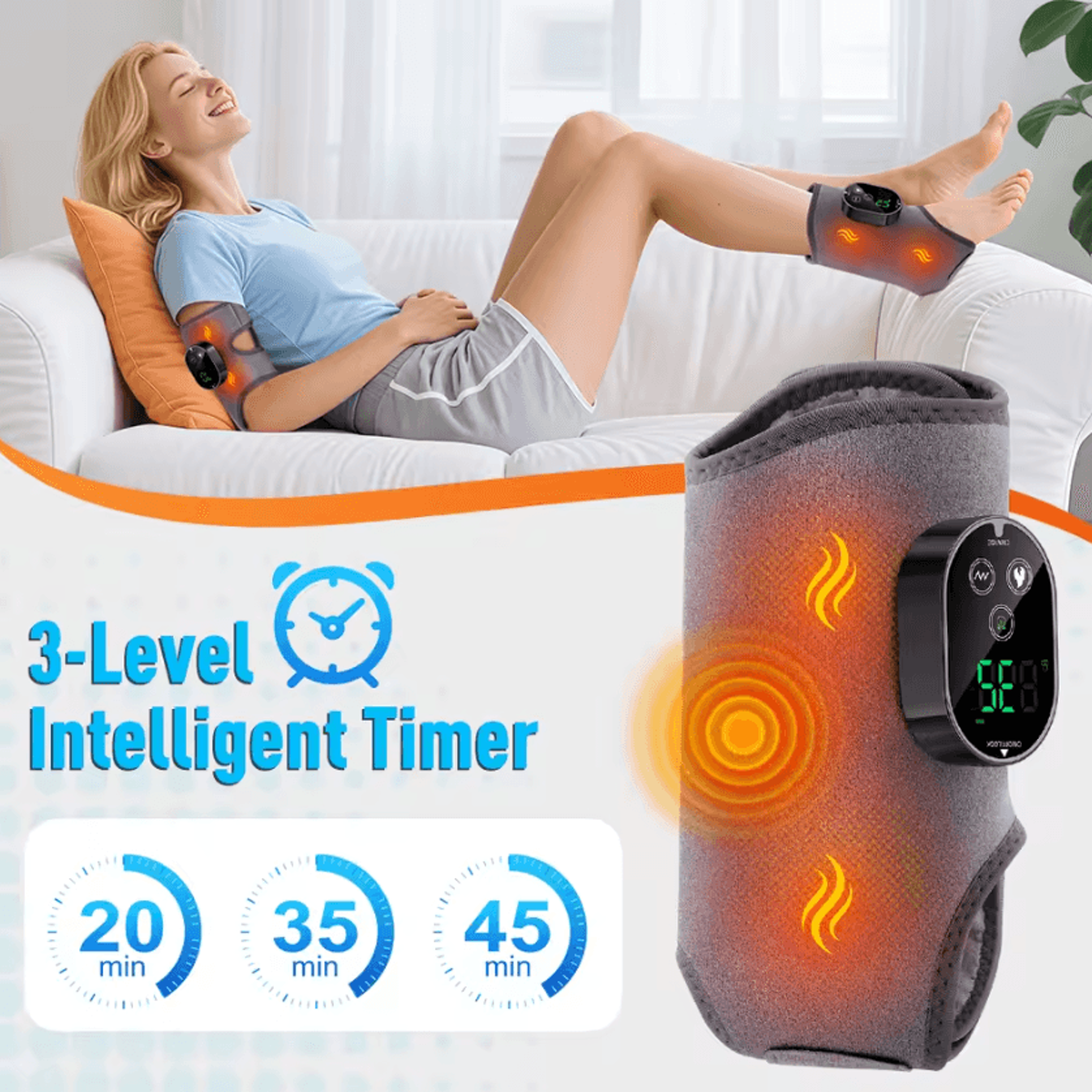 Rechargeable Foot Massager With Heat  Vibration  Heated Foot Massager For Ankle  Calf Relaxation 2