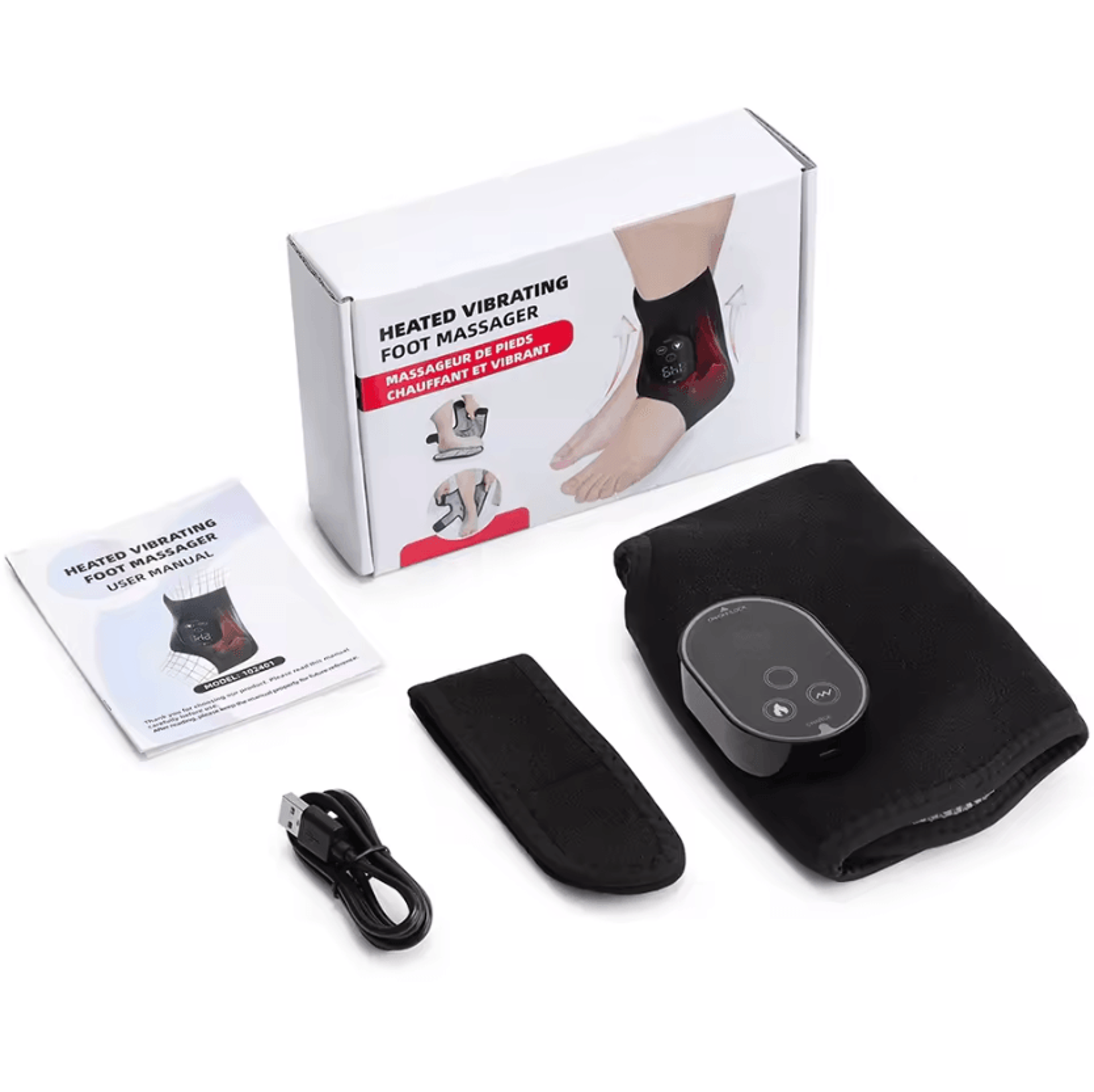 Rechargeable Foot Massager With Heat  Vibration  Heated Foot Massager For Ankle  Calf Relaxation 5