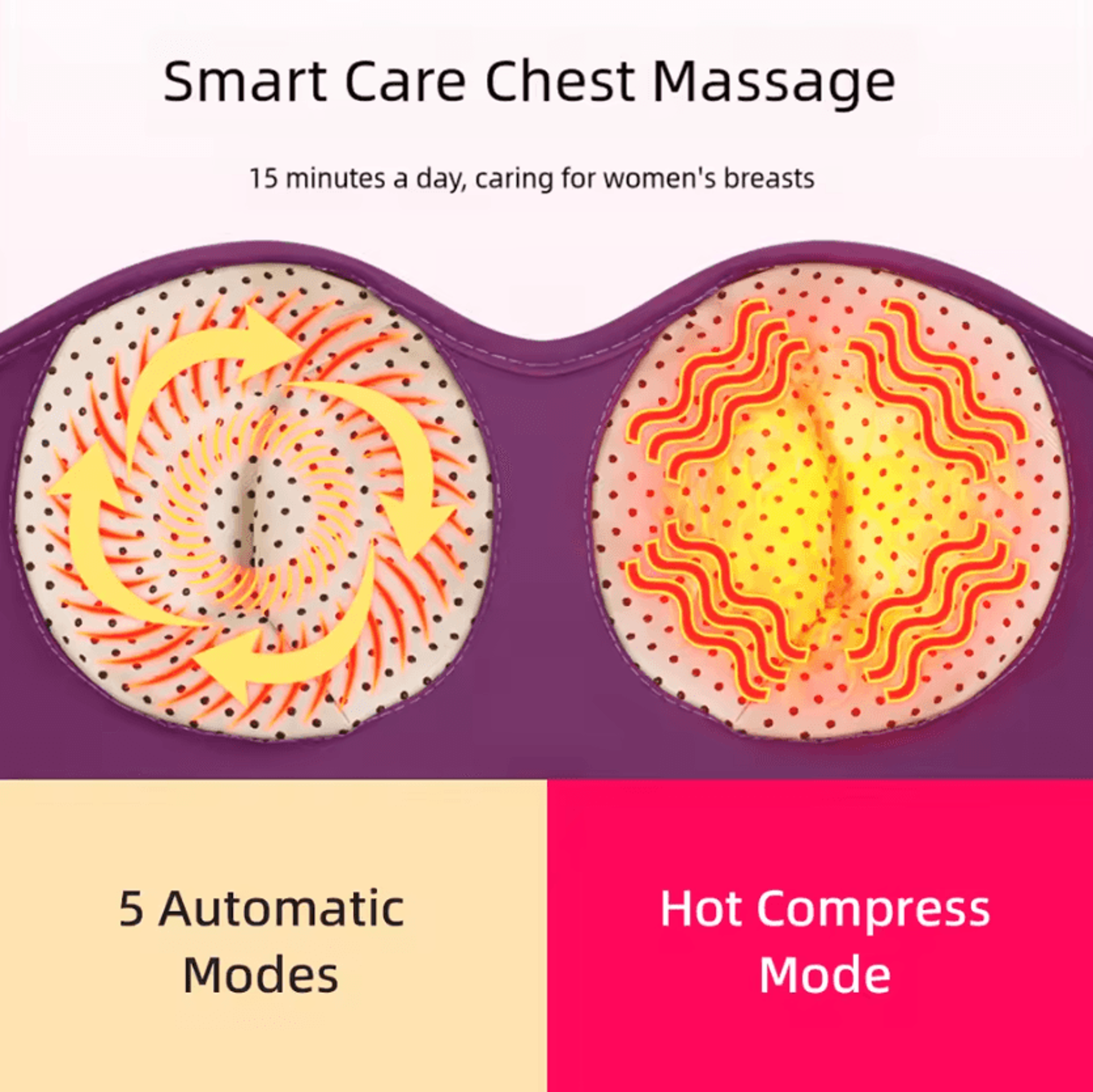 Electric Breast Massager Bra With Heat  Vibration  Wearable Heating Massage Bra For Relaxation  Com 2