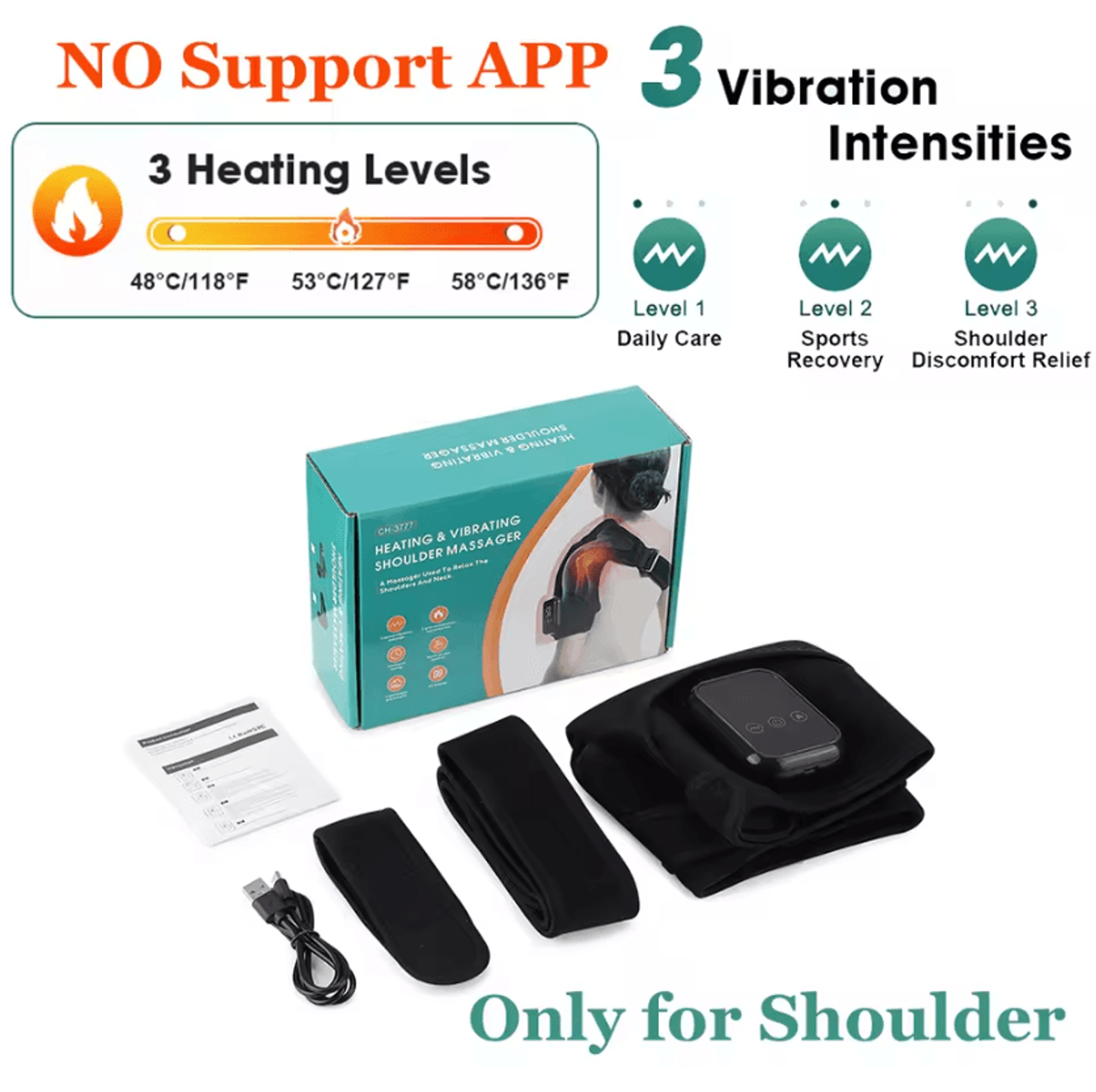 Shoulder Massager With Heat  Vibration  Heated Shoulder Wrap For Neck  Shoulder Comfort 5