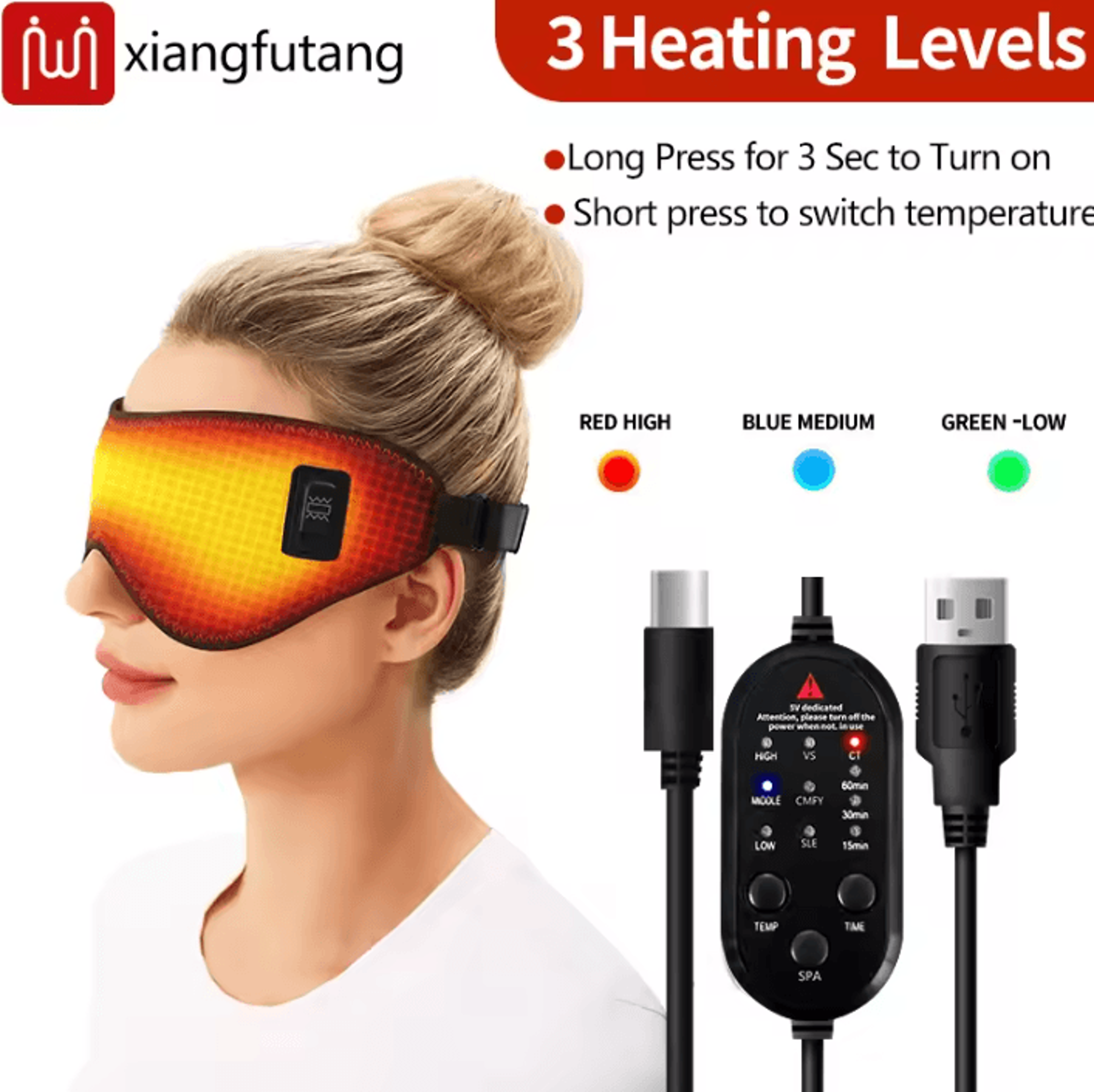 Heated Eye Mask With Massage  Electric Warm Eye Compress For Dry Eyes  Restful Sleep 3