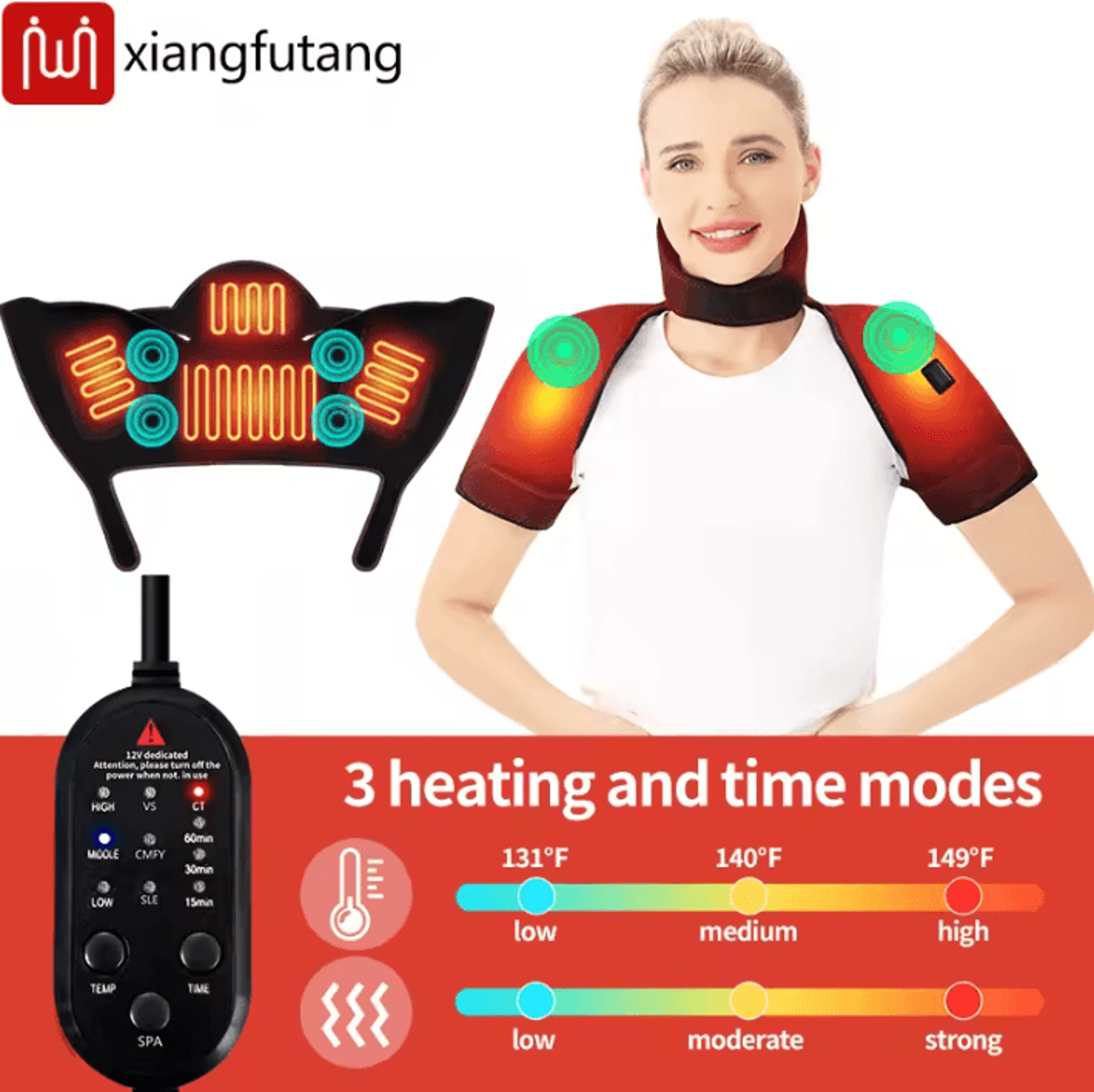 Shoulder  Neck Heating Pad  Electric Heated Neck Wrap With 3 Heat Levels For Soothing Warmth  Every 0