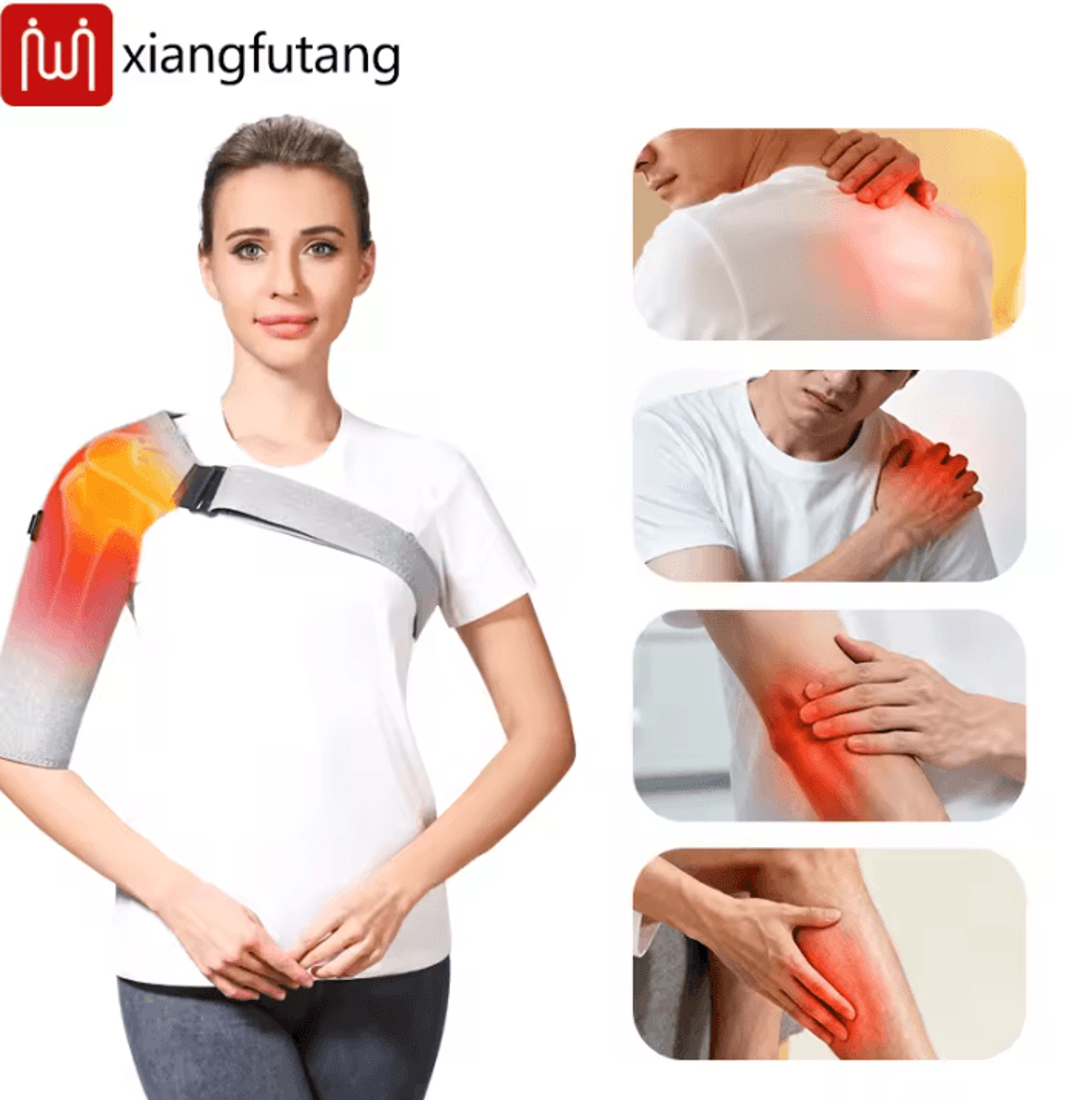 Heated Shoulder Brace With Massage  Electric Shoulder Heating Pad With Heat  Vibration For Everyday 3