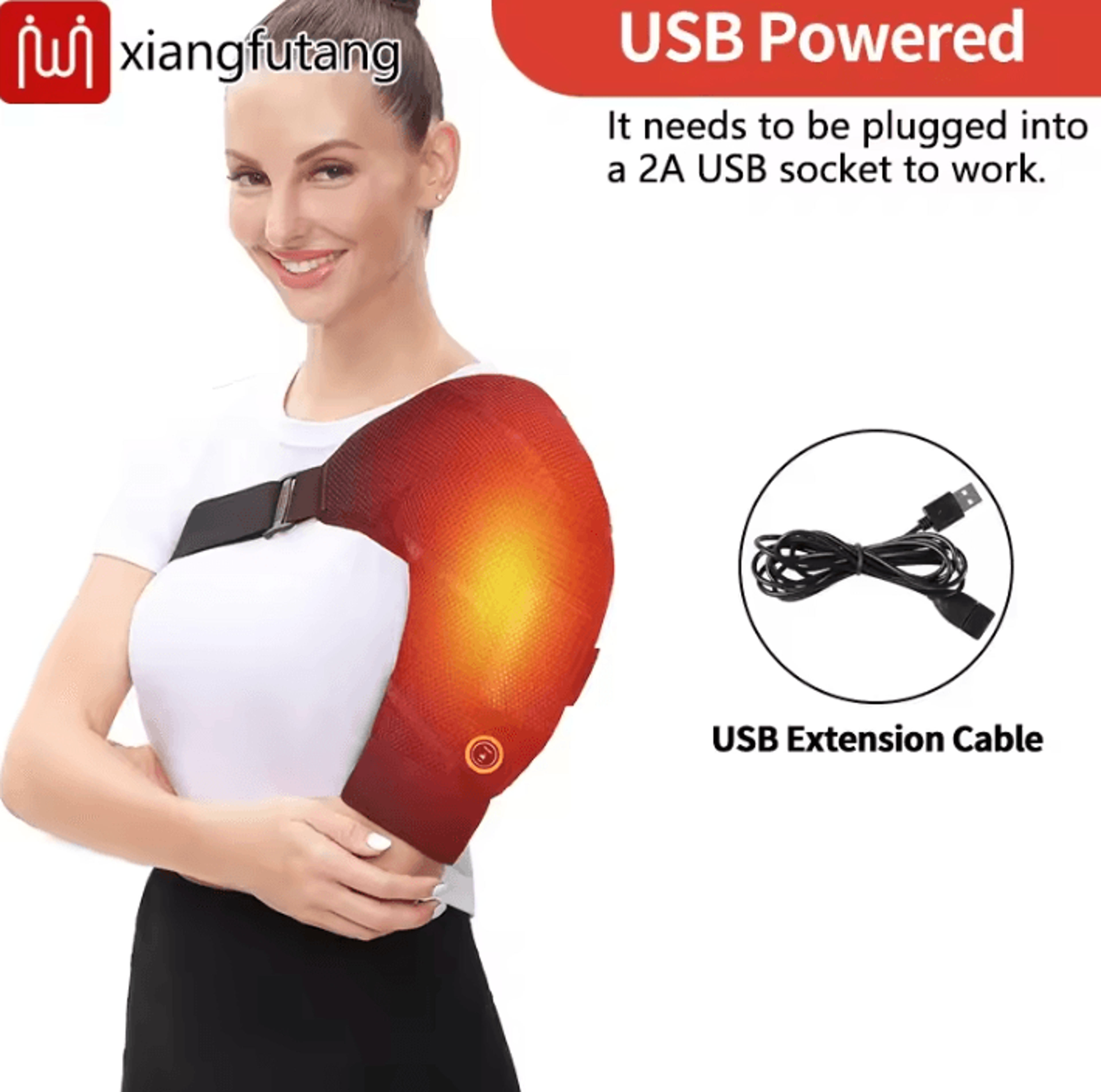 Electric Heated Shoulder Brace With Vibration Massage For Left  Right Shoulder Relief 1