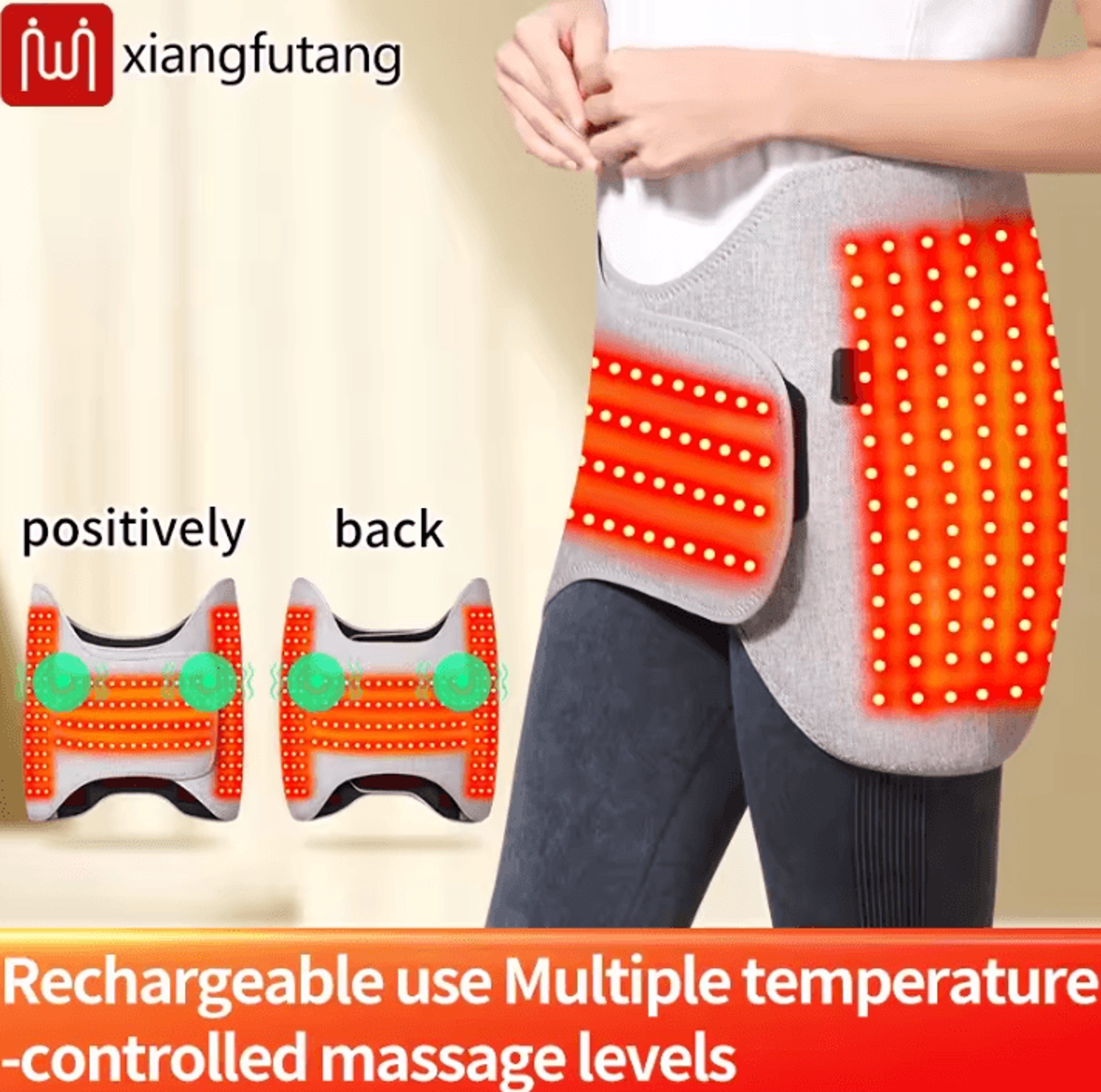 Red Light Heated Waist Belt With Vibration Massage For Lower Back  Lumbar Comfort 1