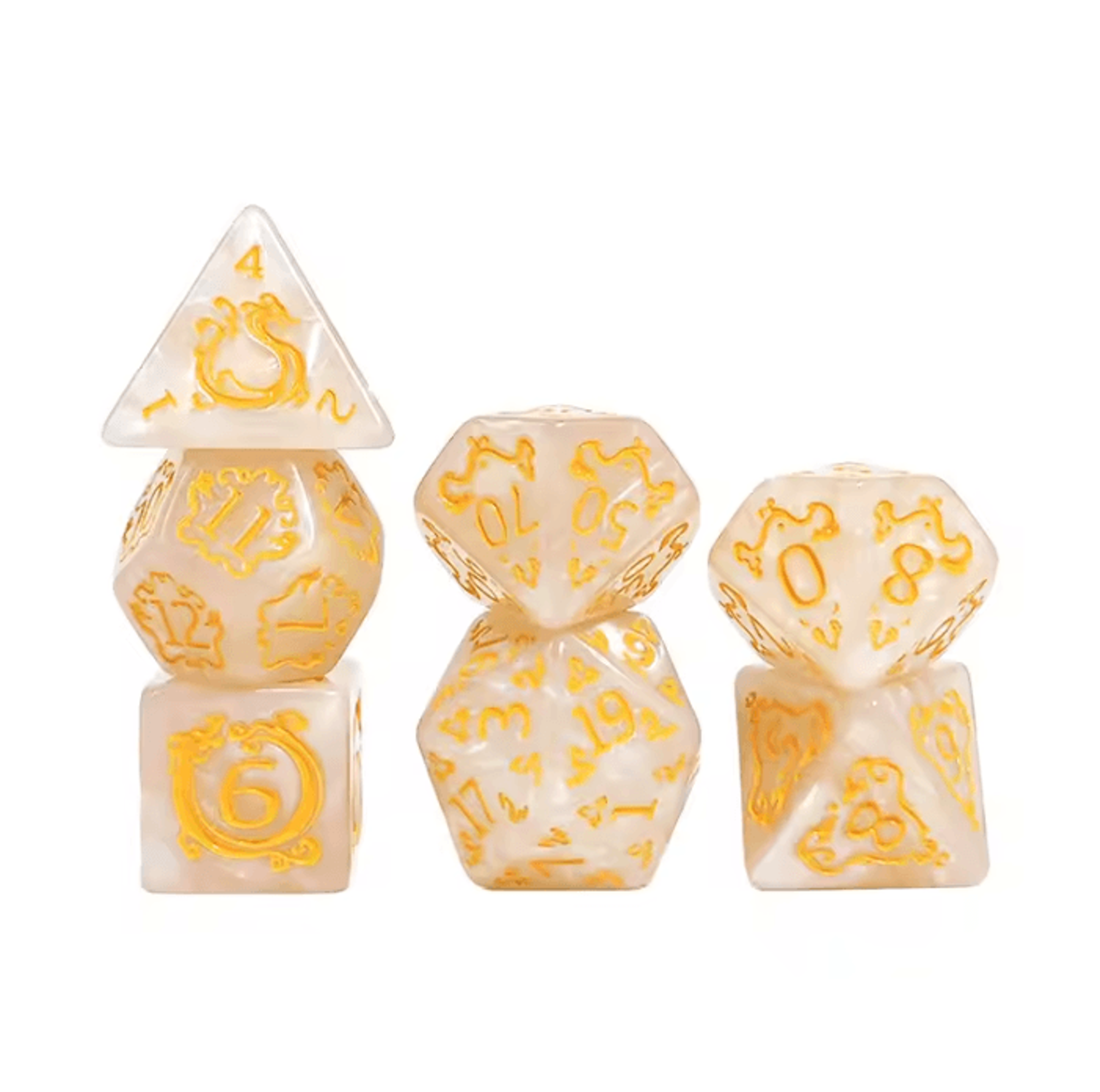 Dragon Pattern 7Piece Polyhedral DND Dice Set For Tabletop RPG Adventures 10