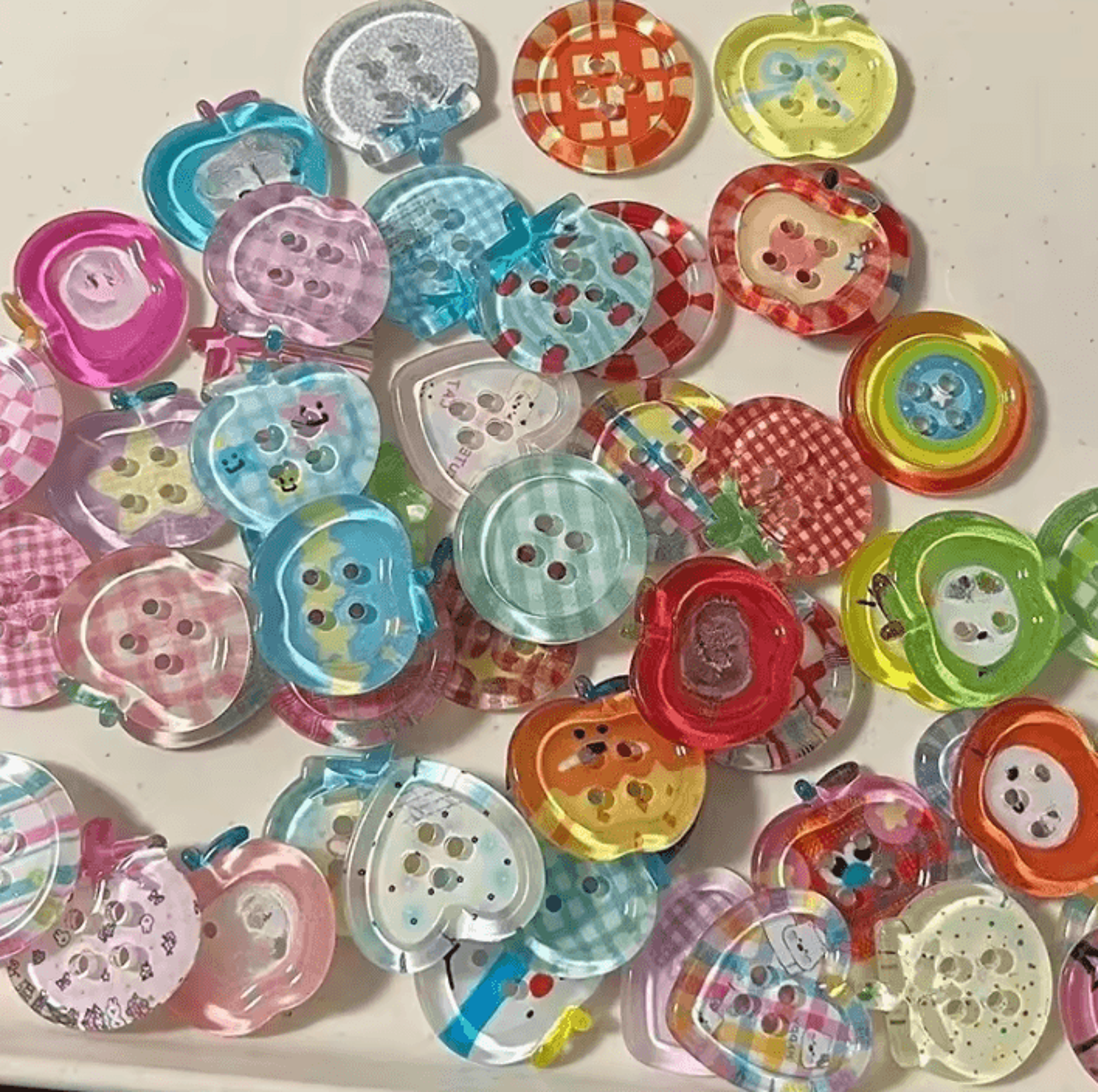 Dopamine Color Transparent Decorative Buttons For DIY Crafts  Sewing 1