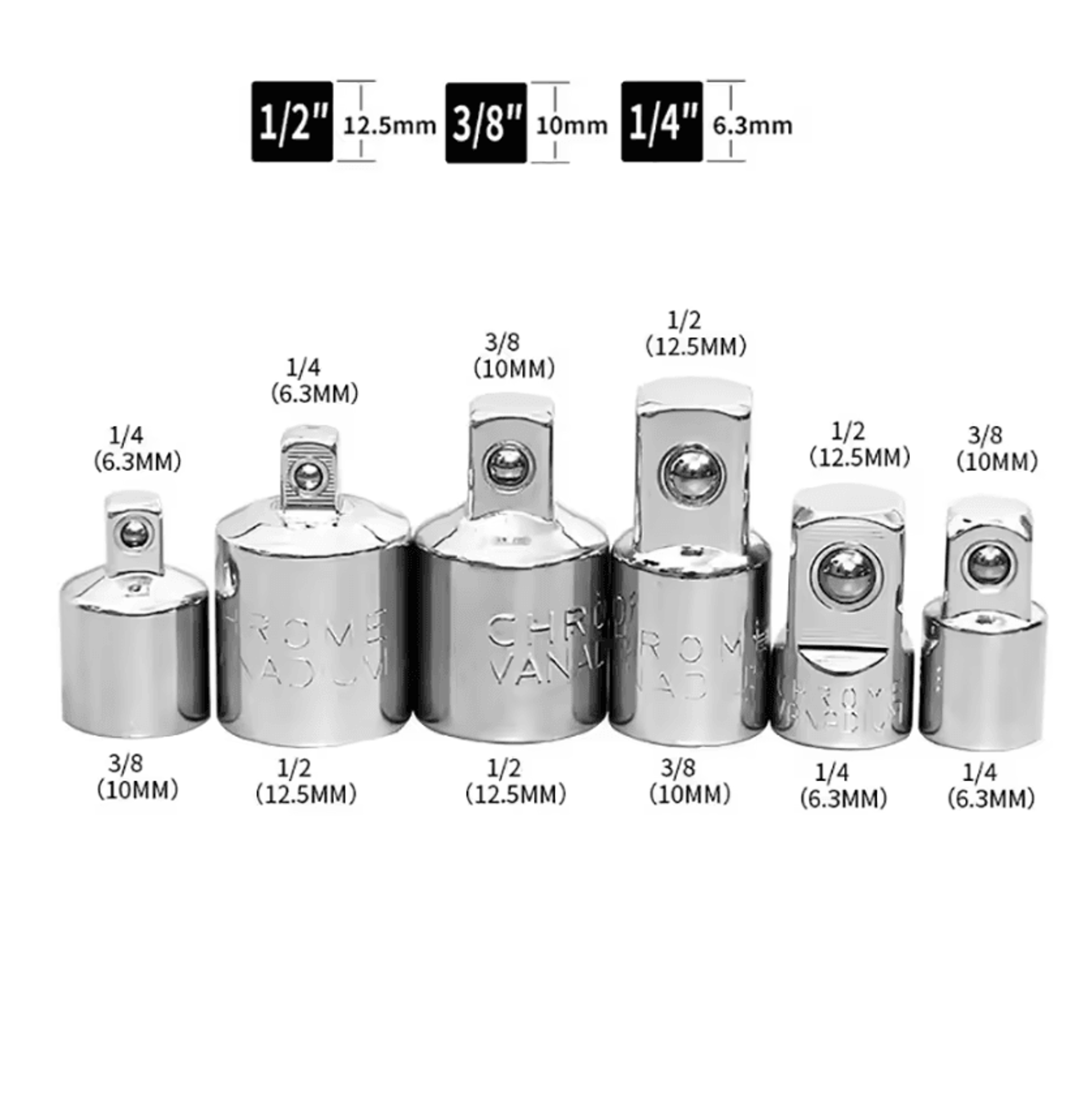 Chrome Vanadium Ratchet Wrench Socket Adapter Drive Converter 0