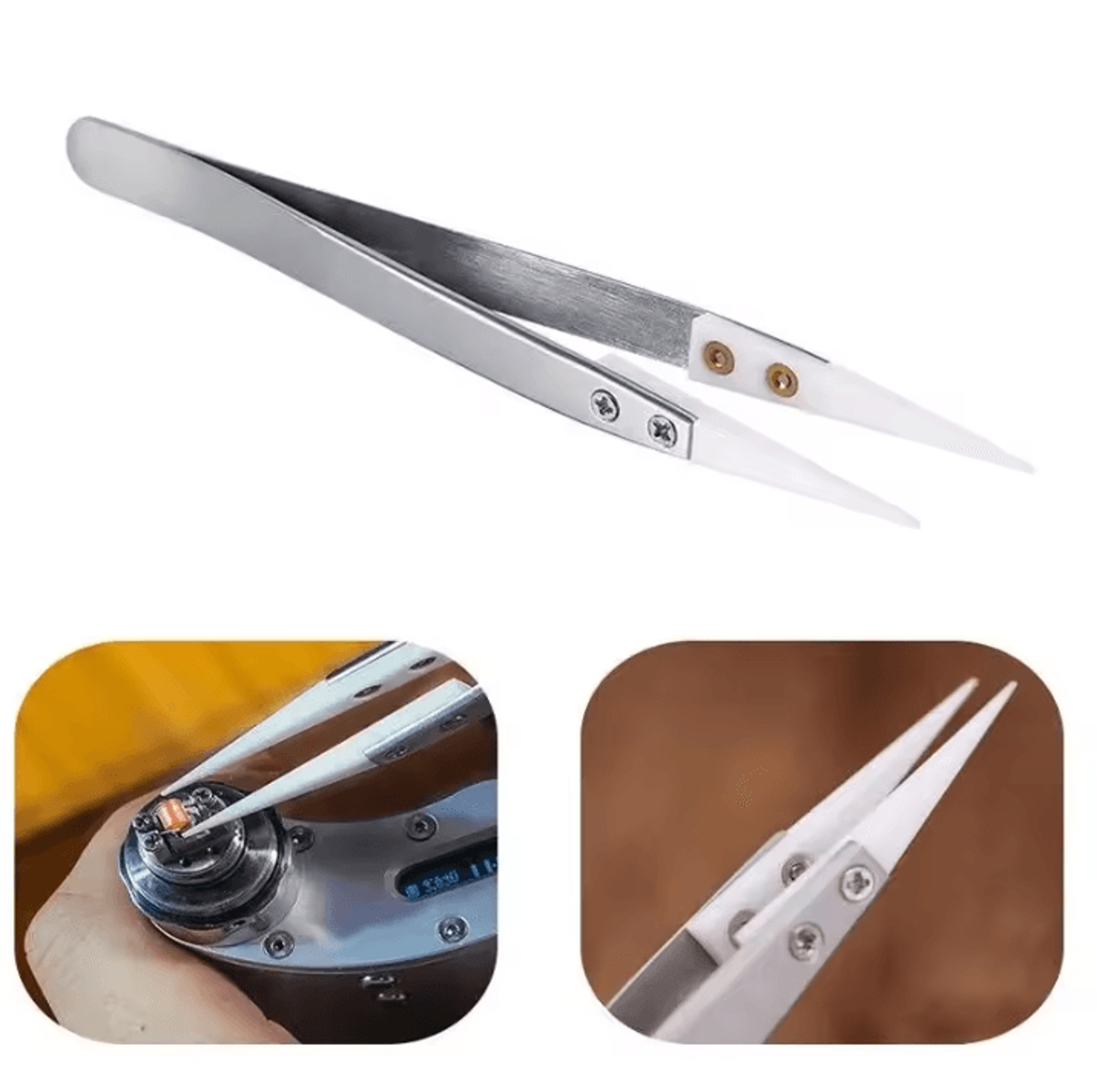 Ceramic Tip AntiStatic Reverse Soldering Tweezers 4