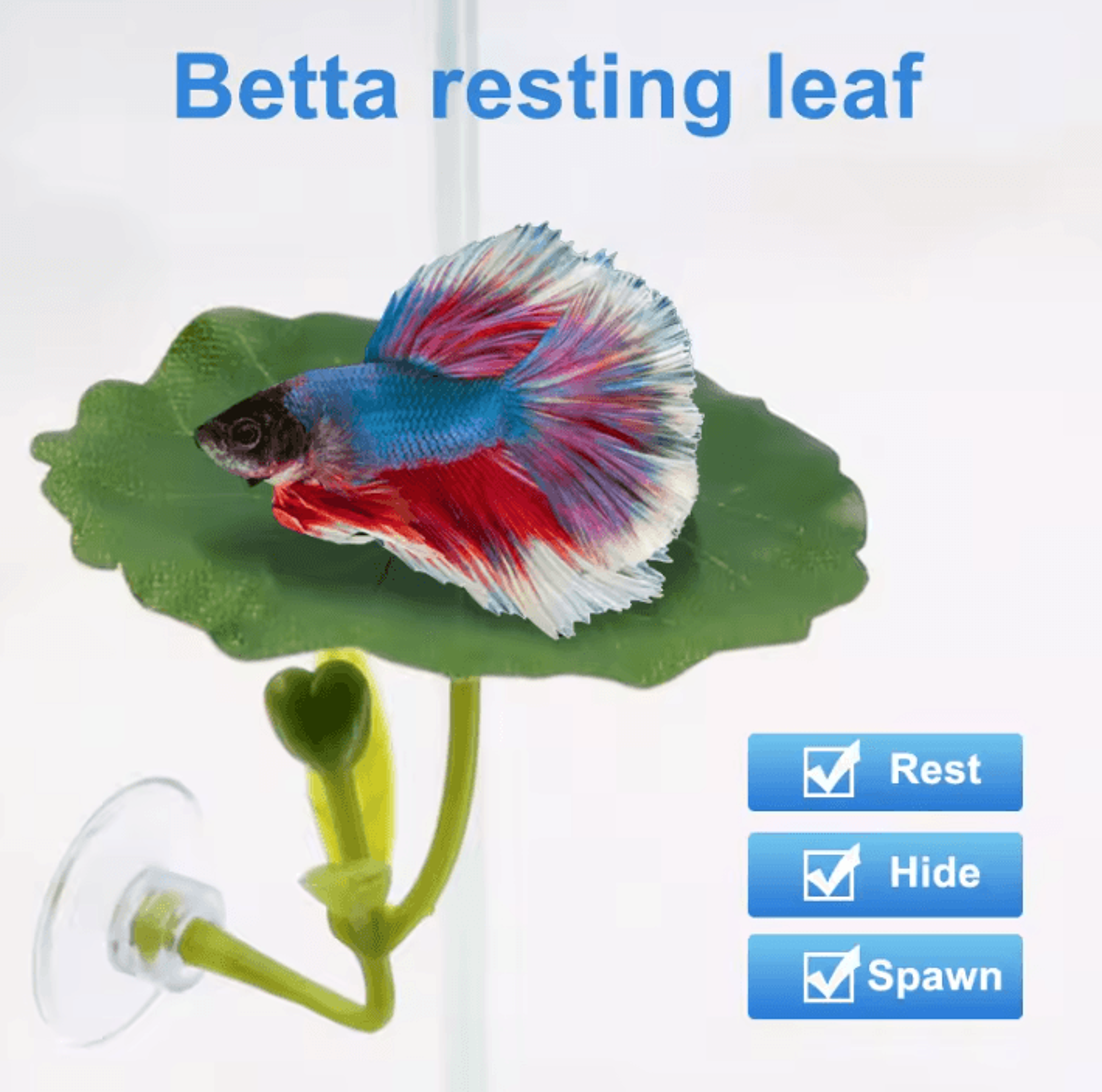 Betta Fish Leaf Hammock With Suction Cup Aquarium Decor 0