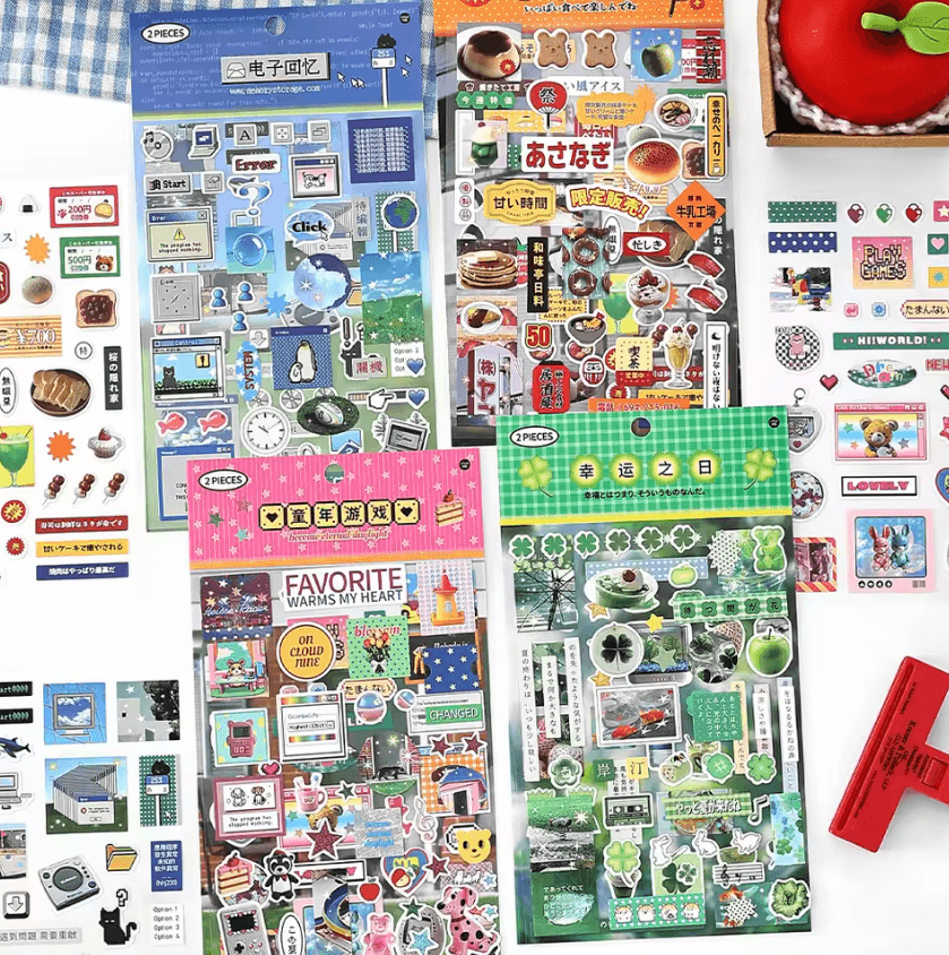 Y2K Kawaii Sticker Sheets For Journals Scrapbooks  DIY Collage 1