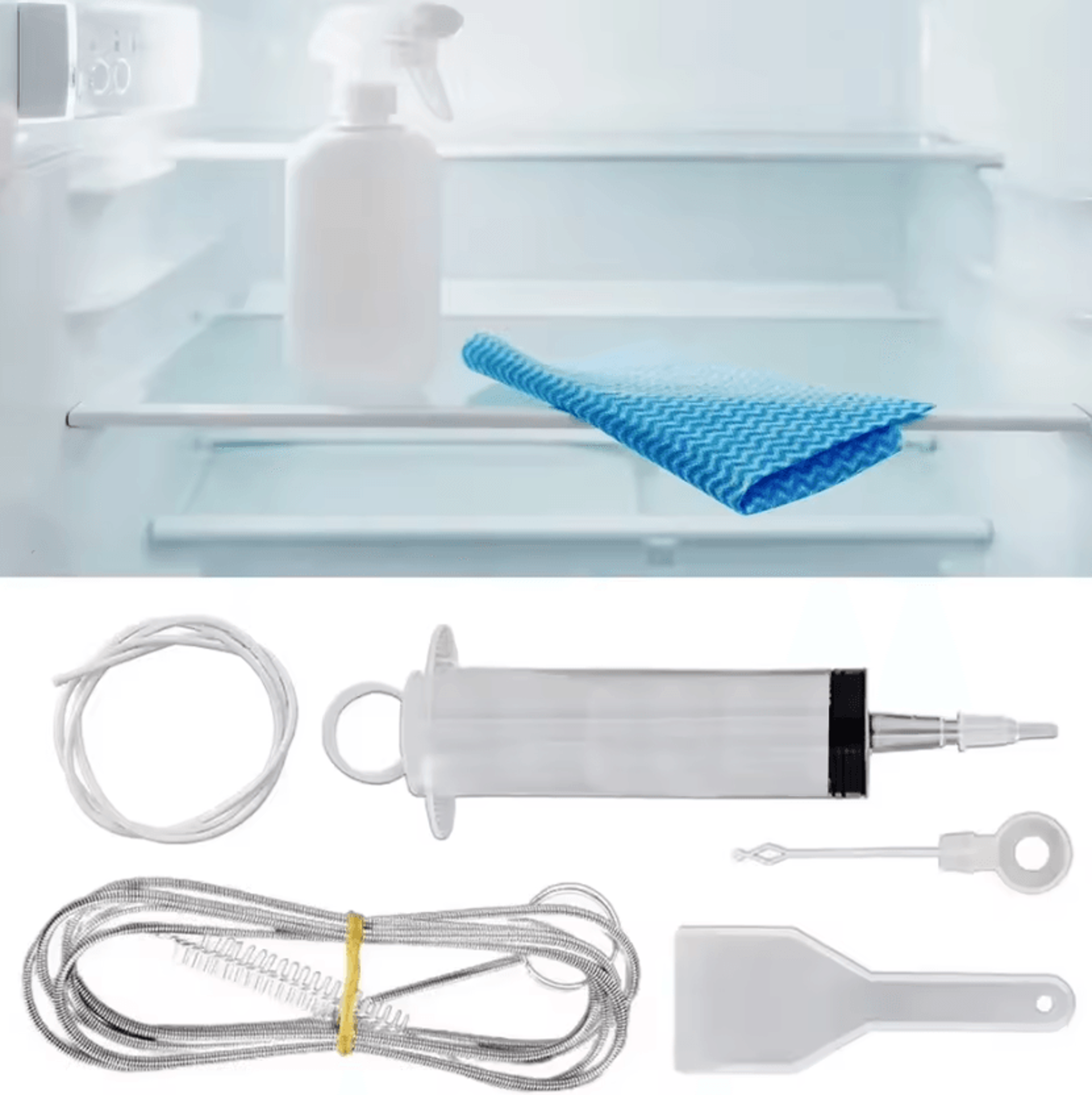 Refrigerator Drain Cleaning Kit  5Piece Fridge Drain Hole Cleaning Brush  Syringe Set 2